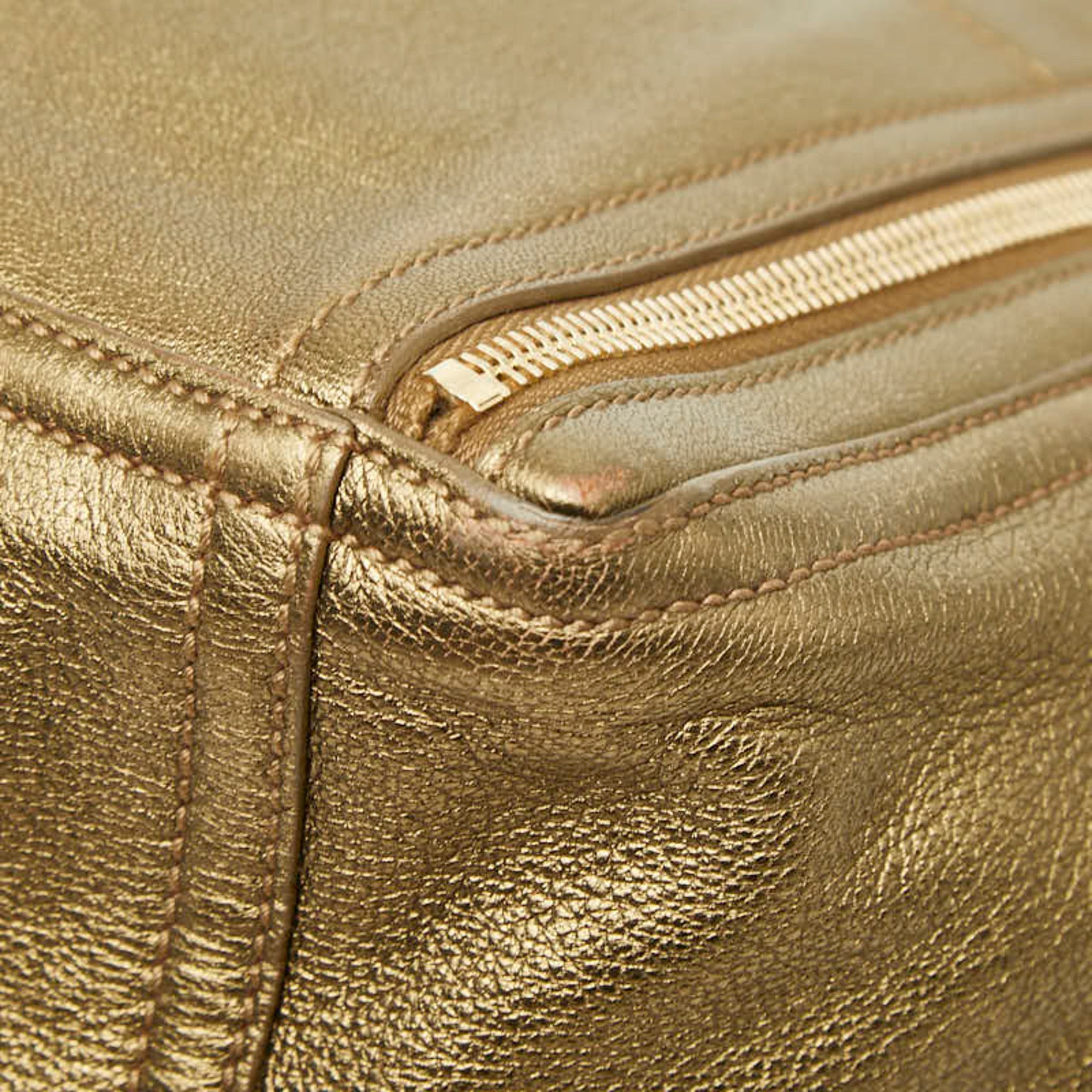 Saint Laurent Gold Leather Tote Bag (Pre-Owned)