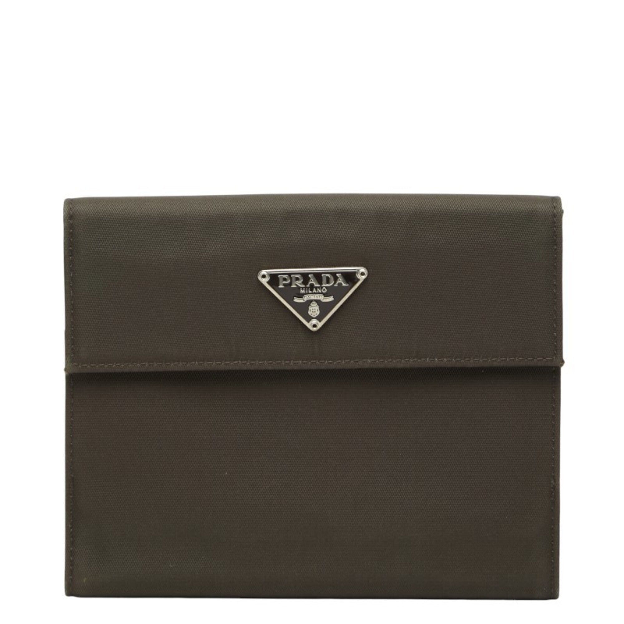 Prada Green Khaki Nylon Leather Wallet (Bi-Fold) (Pre-Owned)