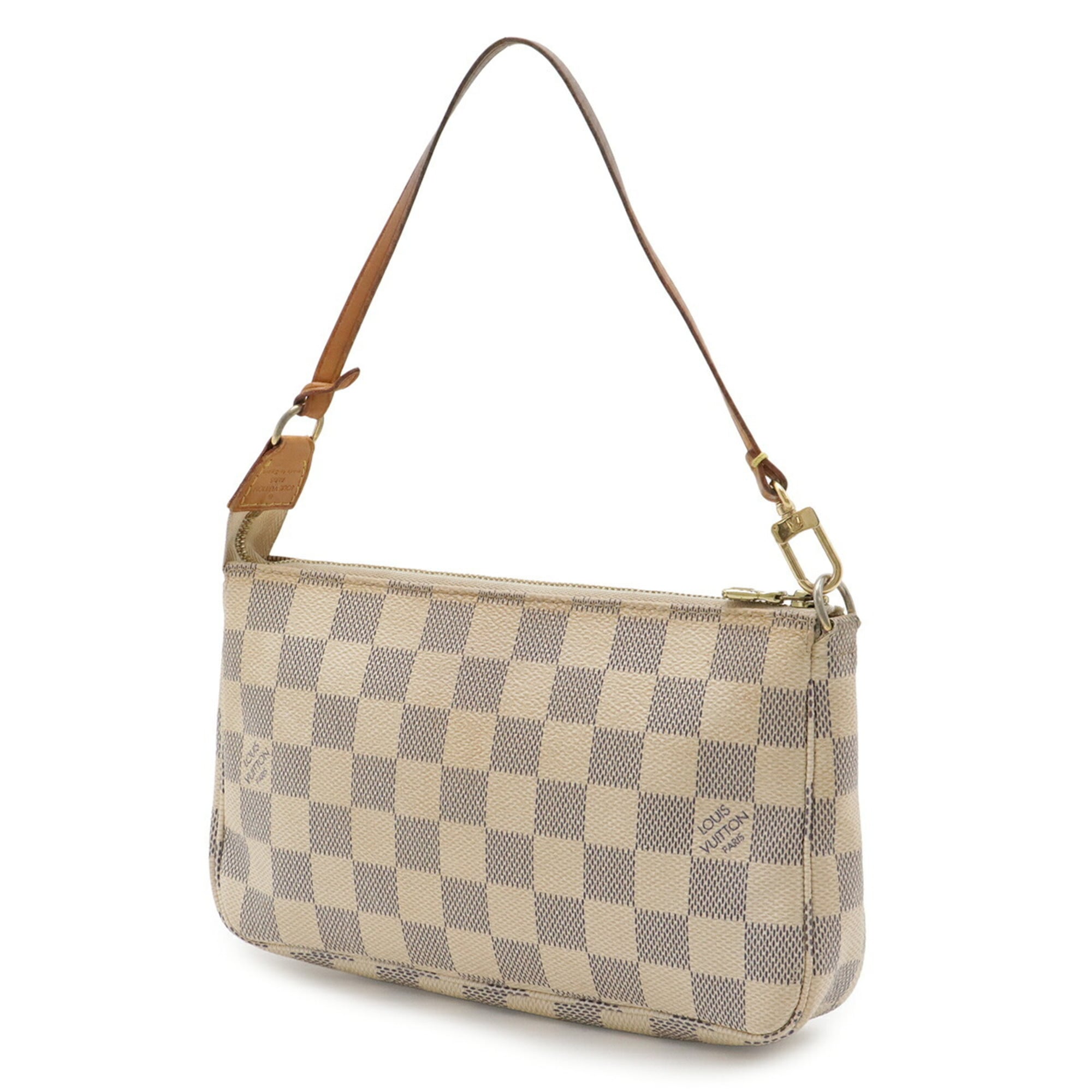 Louis Vuitton Ivory Damier Azur Handbag Pochette Pouch Shoulder Bag (Pre-Owned)