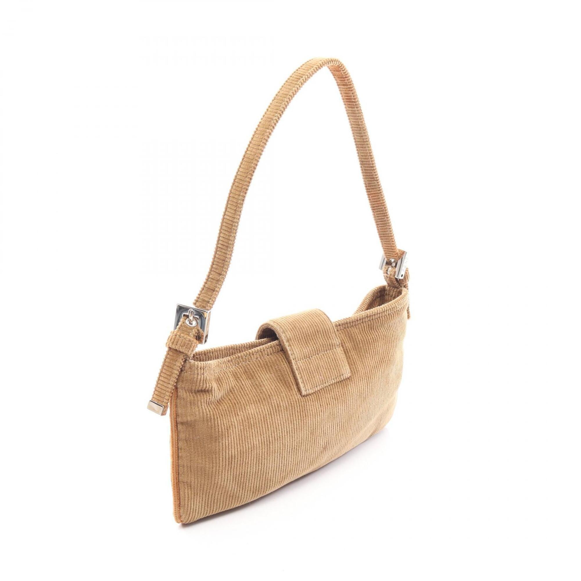 Fendi Khaki Cord Handbag Shoulder Bag (Pre-Owned)