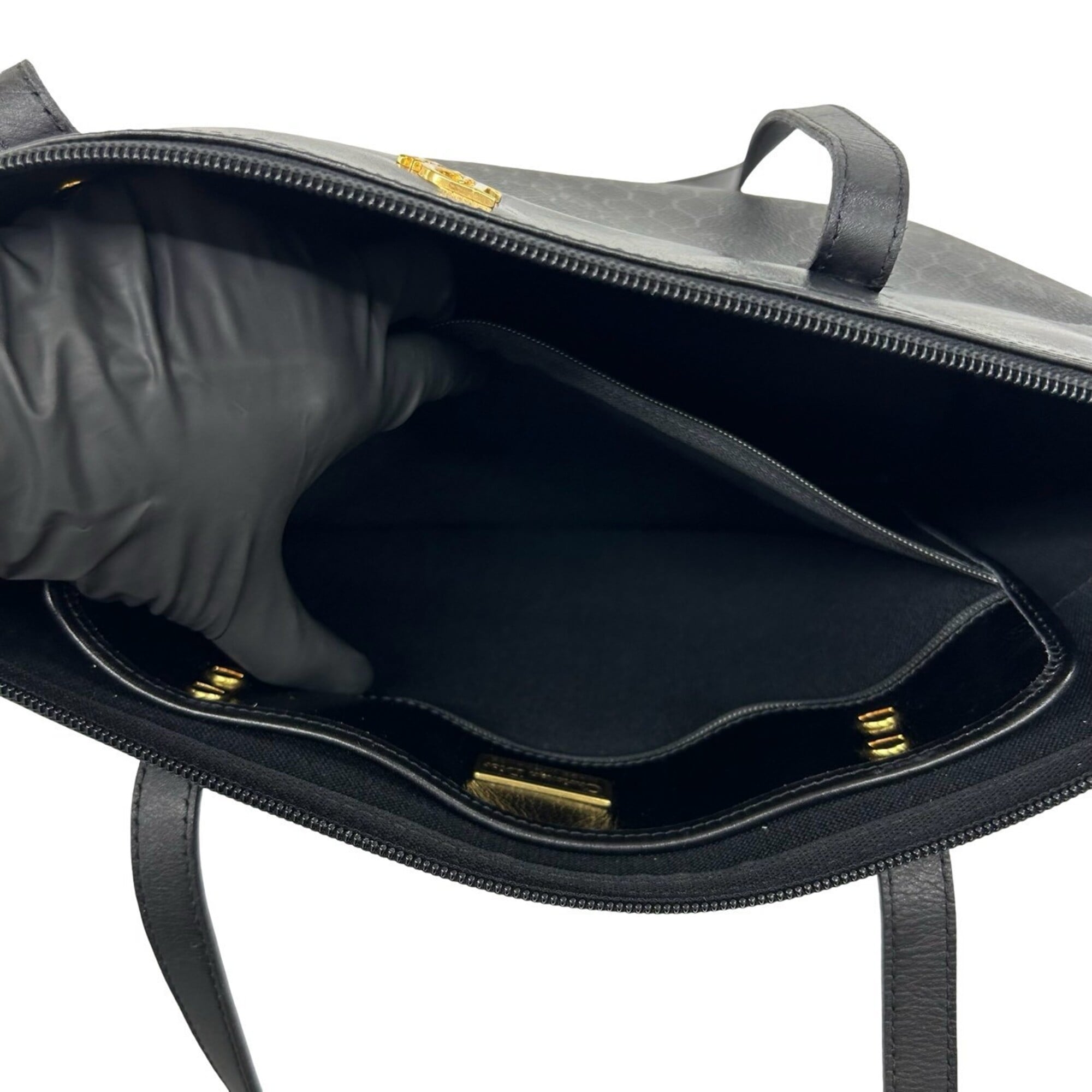 Christian Dior Black Leather Pvc Shoulder Bag Tote Bag (Pre-Owned)