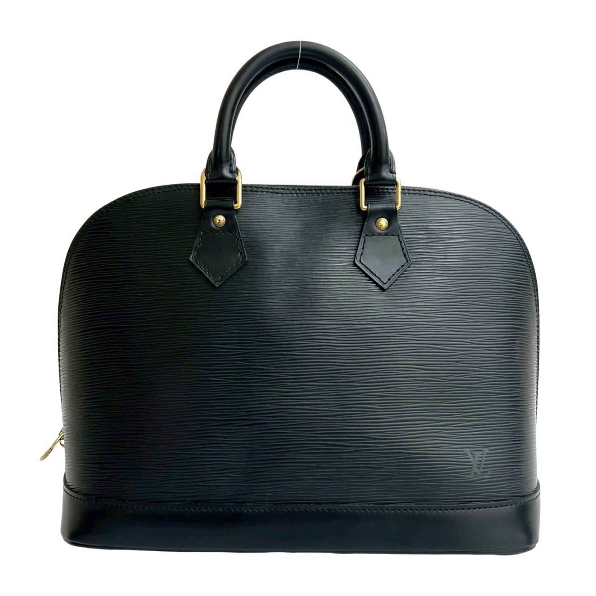 Louis Vuitton Black Leather Boston Bag Handbag (Pre-Owned)
