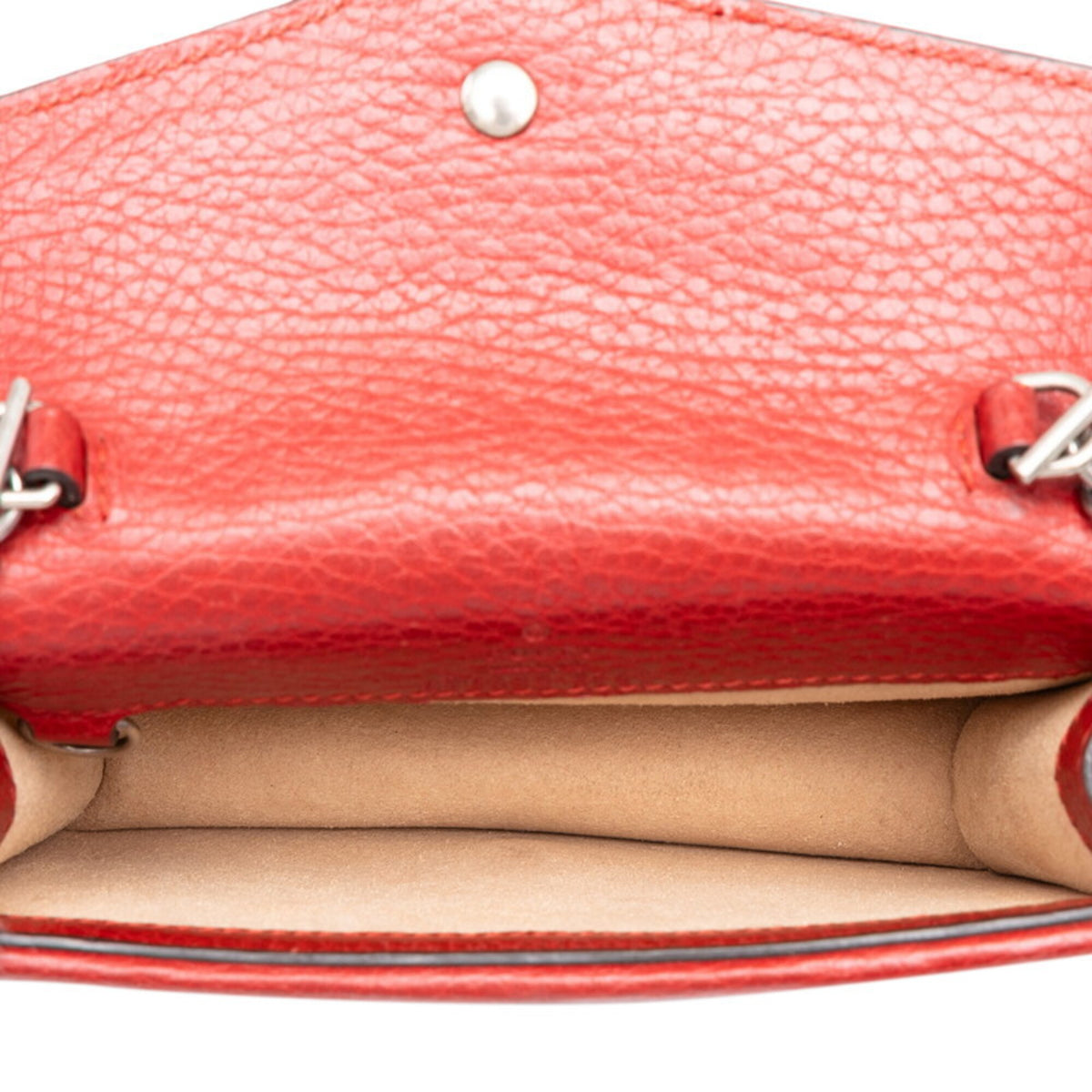 Gucci Red Color Leather Shoulder Bag (Pre-Owned)