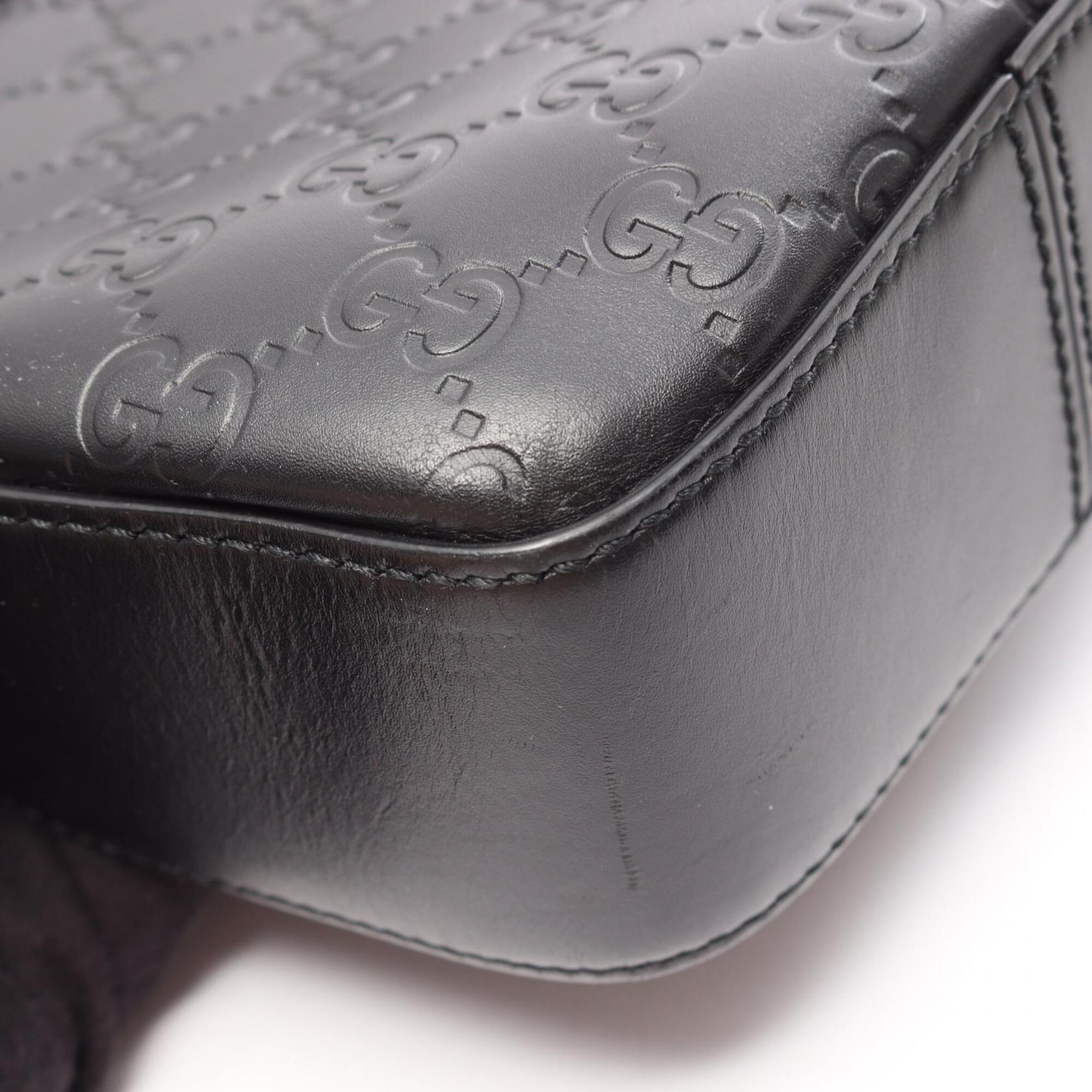 Gucci Black Leather Briefcase Handbag (Pre-Owned)
