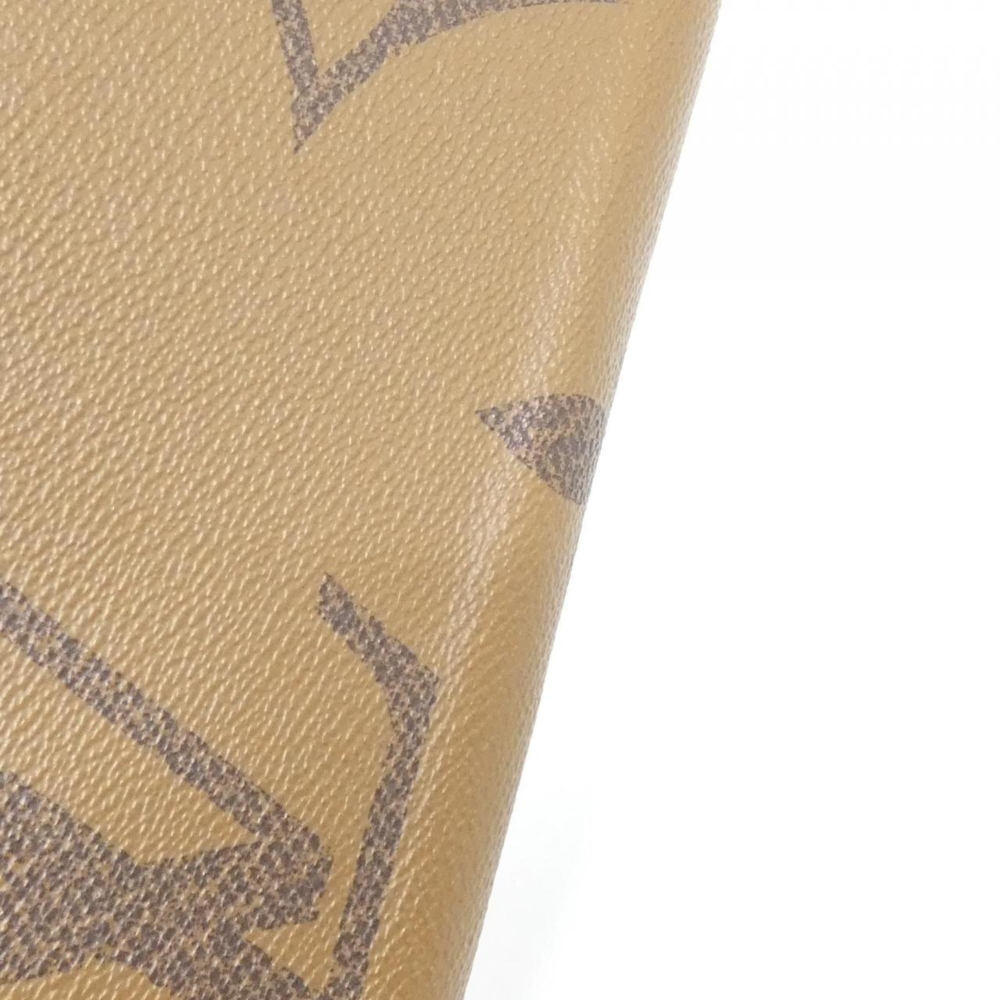 Louis Vuitton Beige Brown Brown Coated Canvas Long Wallet (Bi-Fold) (Pre-Owned)