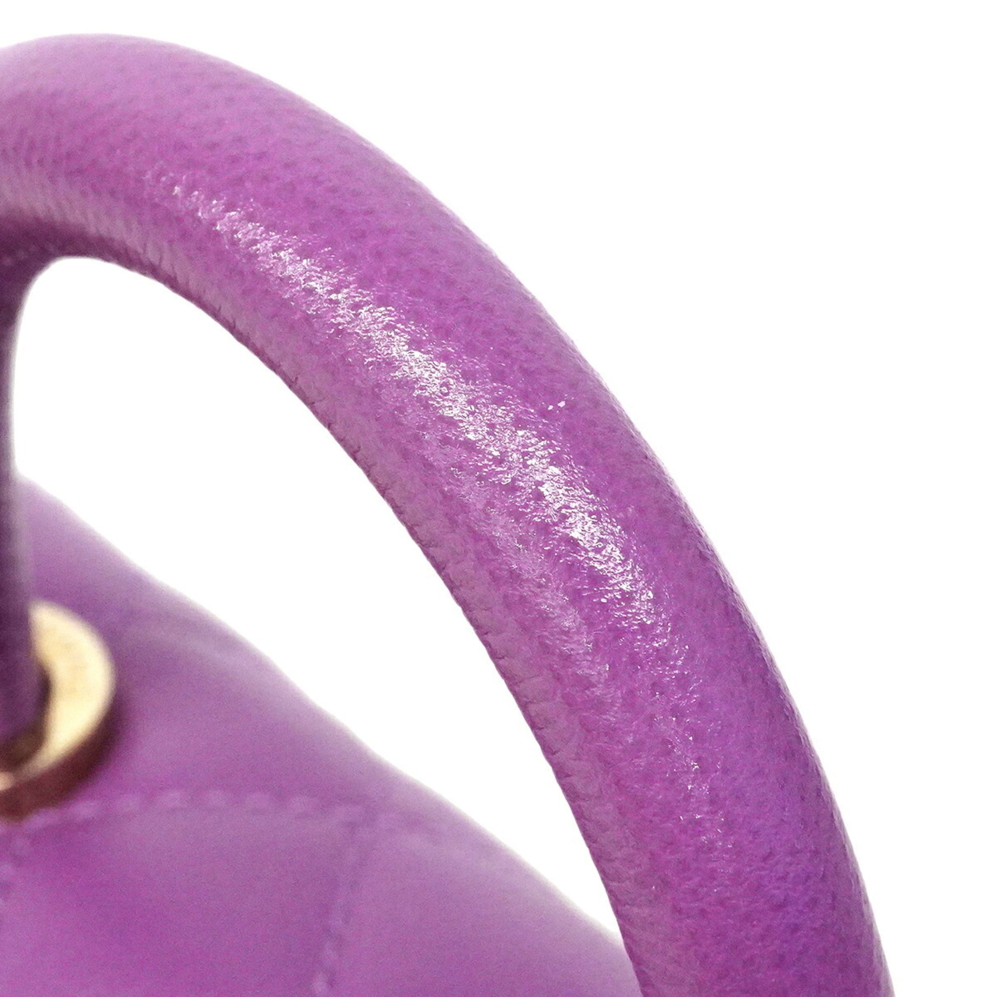 Chanel Purple Grained Calfskin Handbag (Pre-Owned)
