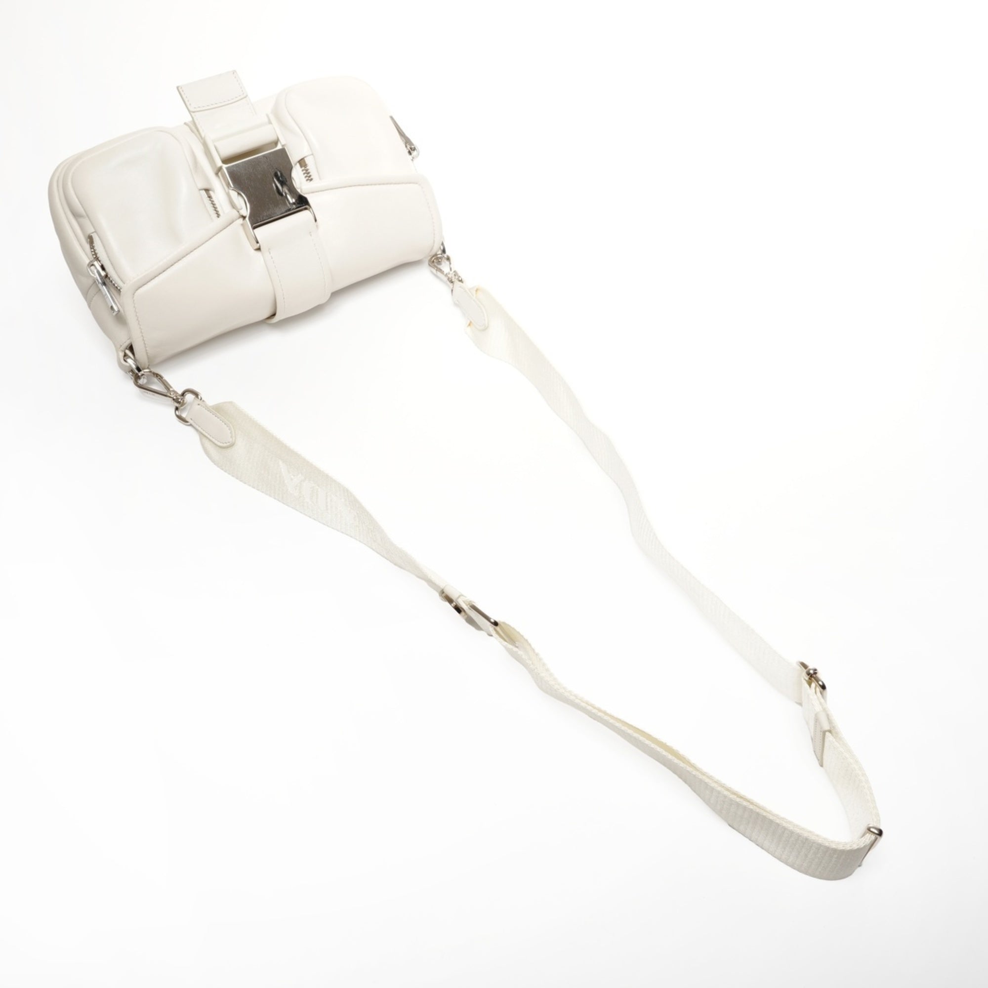 Prada White Nappa Leather Shoulder Bag (Pre-Owned)