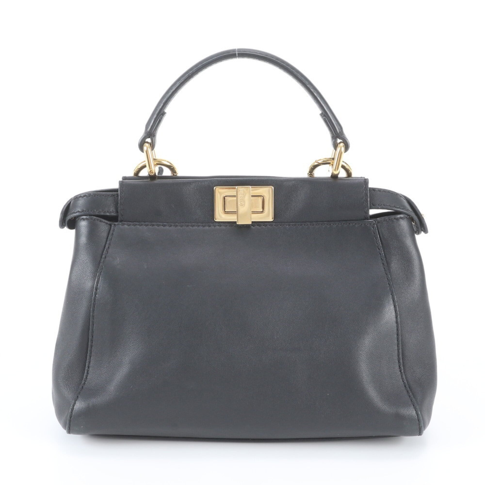 Fendi Black Leather Handbag Shoulder Bag (Pre-Owned)