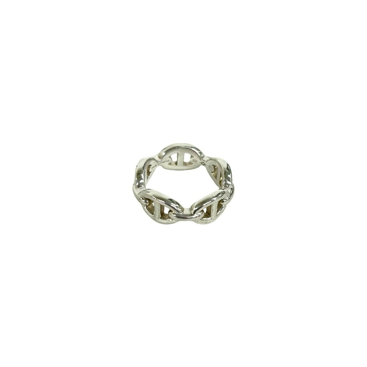 Hermes Silver Silver 925 Band Ring (Pre-Owned)