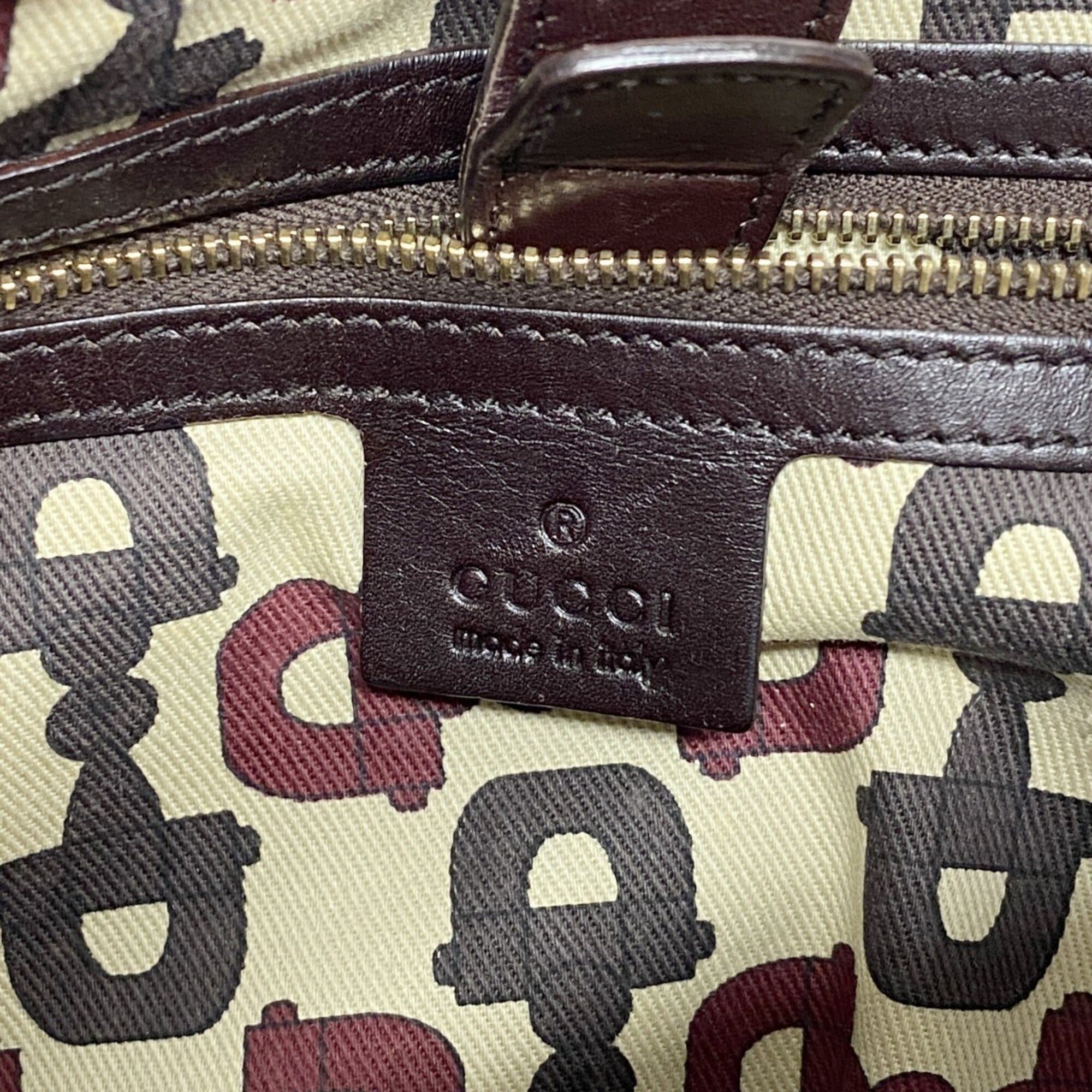 Gucci Dark Brown Leather Shoulder Bag (Pre-Owned)
