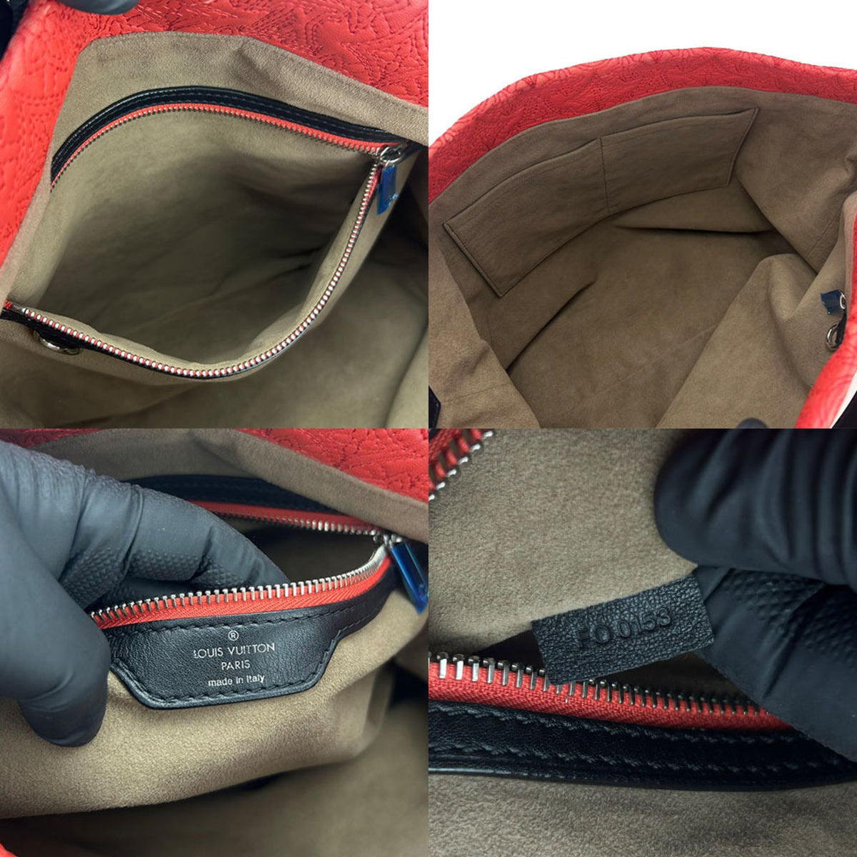 Louis Vuitton Black Red Color Monogram Shoulder Bag (Pre-Owned)