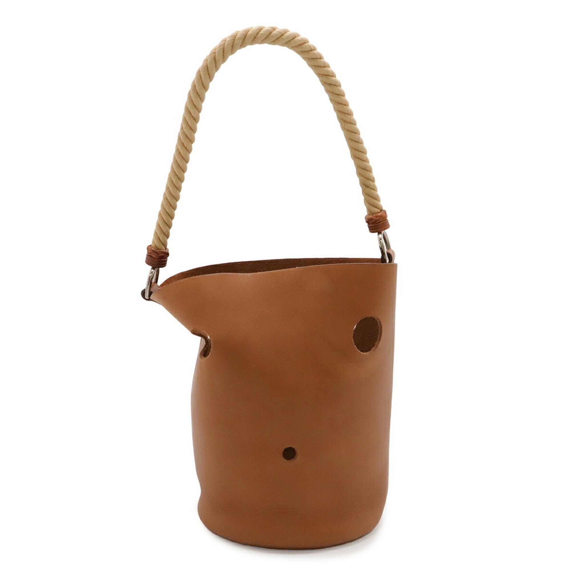 Hermes Brown Leather Handbag Shoulder Bag (Pre-Owned)
