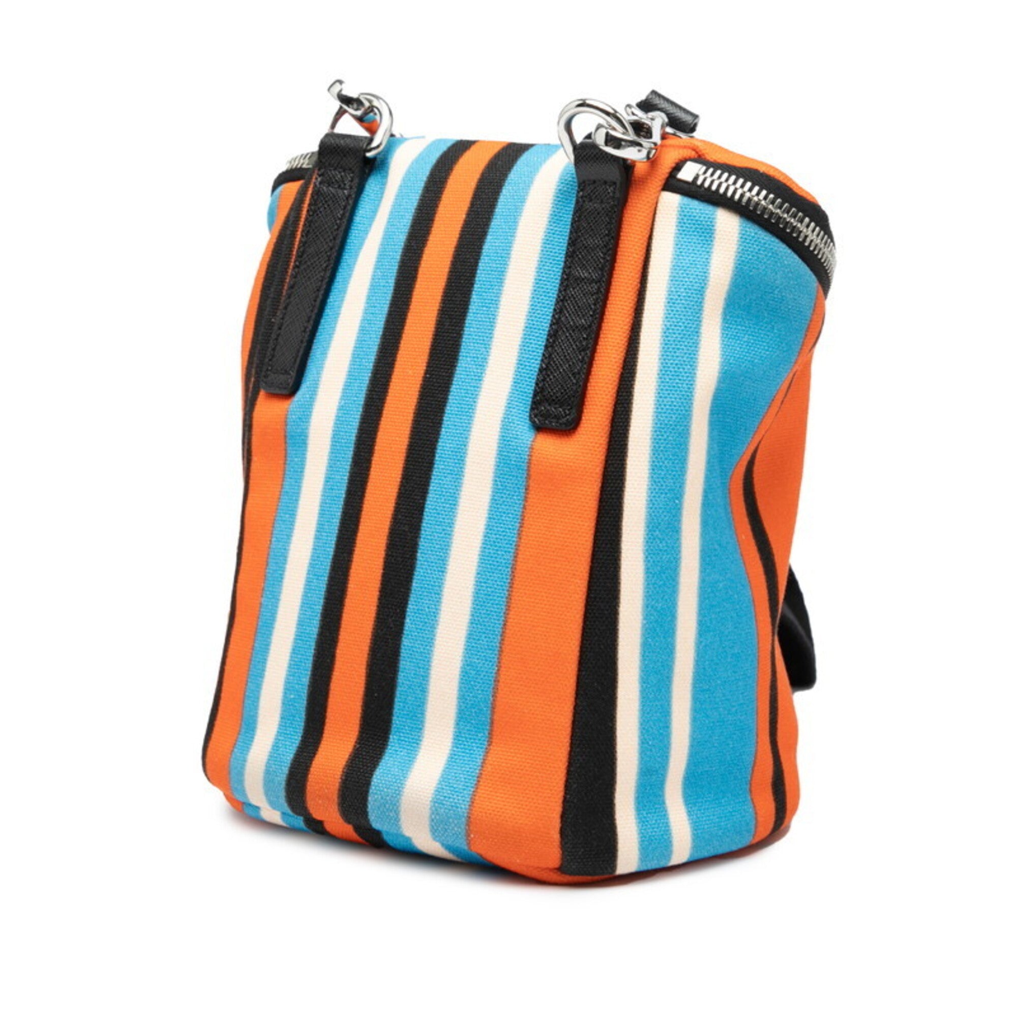 Prada Multi-Color Orange Canvas Pouch Shoulder Bag (Pre-Owned)