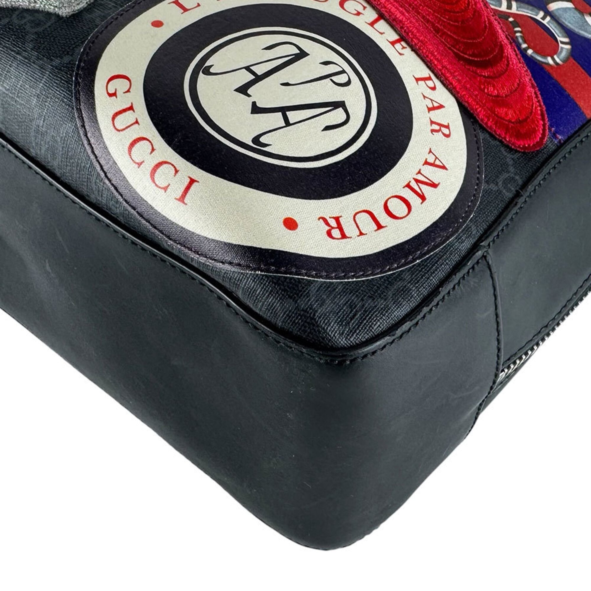 Gucci Black Gray Multi-Color Gg Supreme Backpack (Pre-Owned)