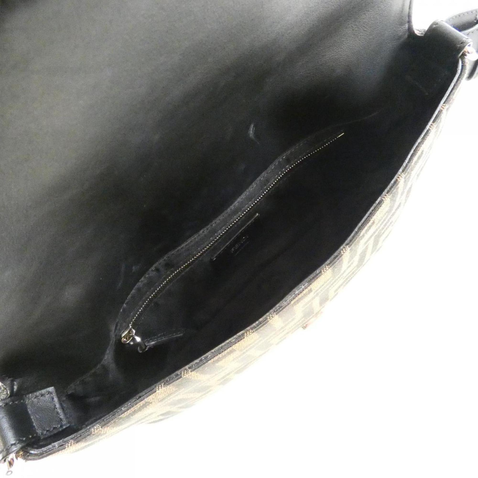 Fendi Silver Canvas Leather Fanny Pack (Pre-Owned)