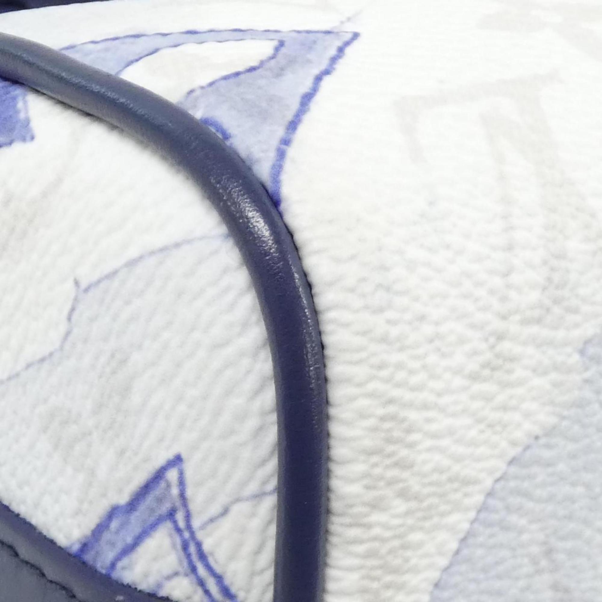 Louis Vuitton Blue Coated Canvas Boston Bag (Pre-Owned)