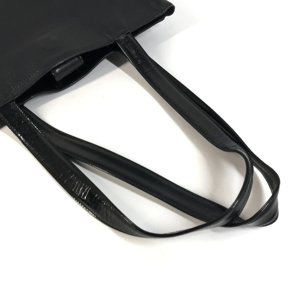 Versace Black Leather Shoulder Bag Tote Bag (Pre-Owned)