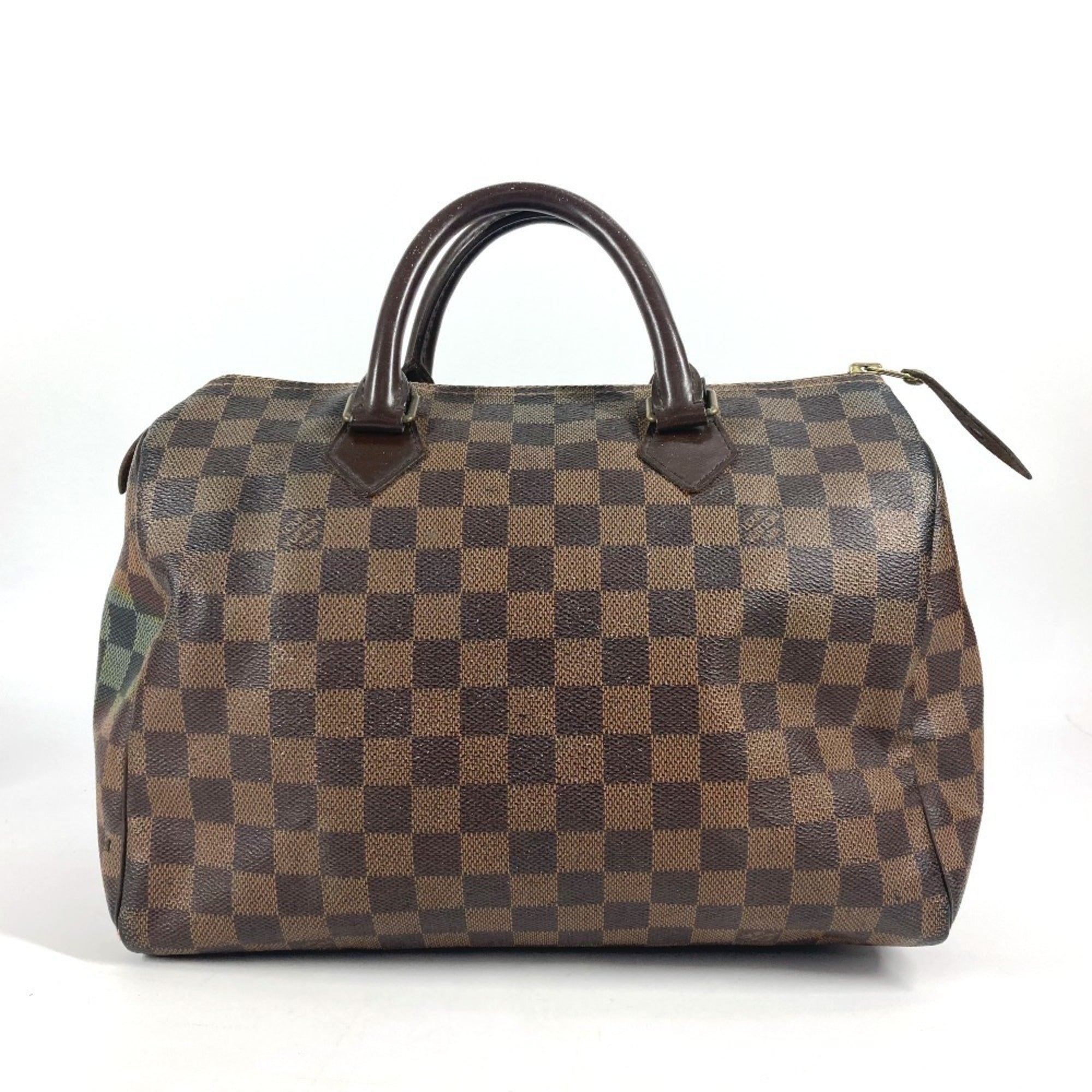 Louis Vuitton Brown Damier Canvas Ebene Damier Canvas Boston Bag Handbag (Pre-Owned)