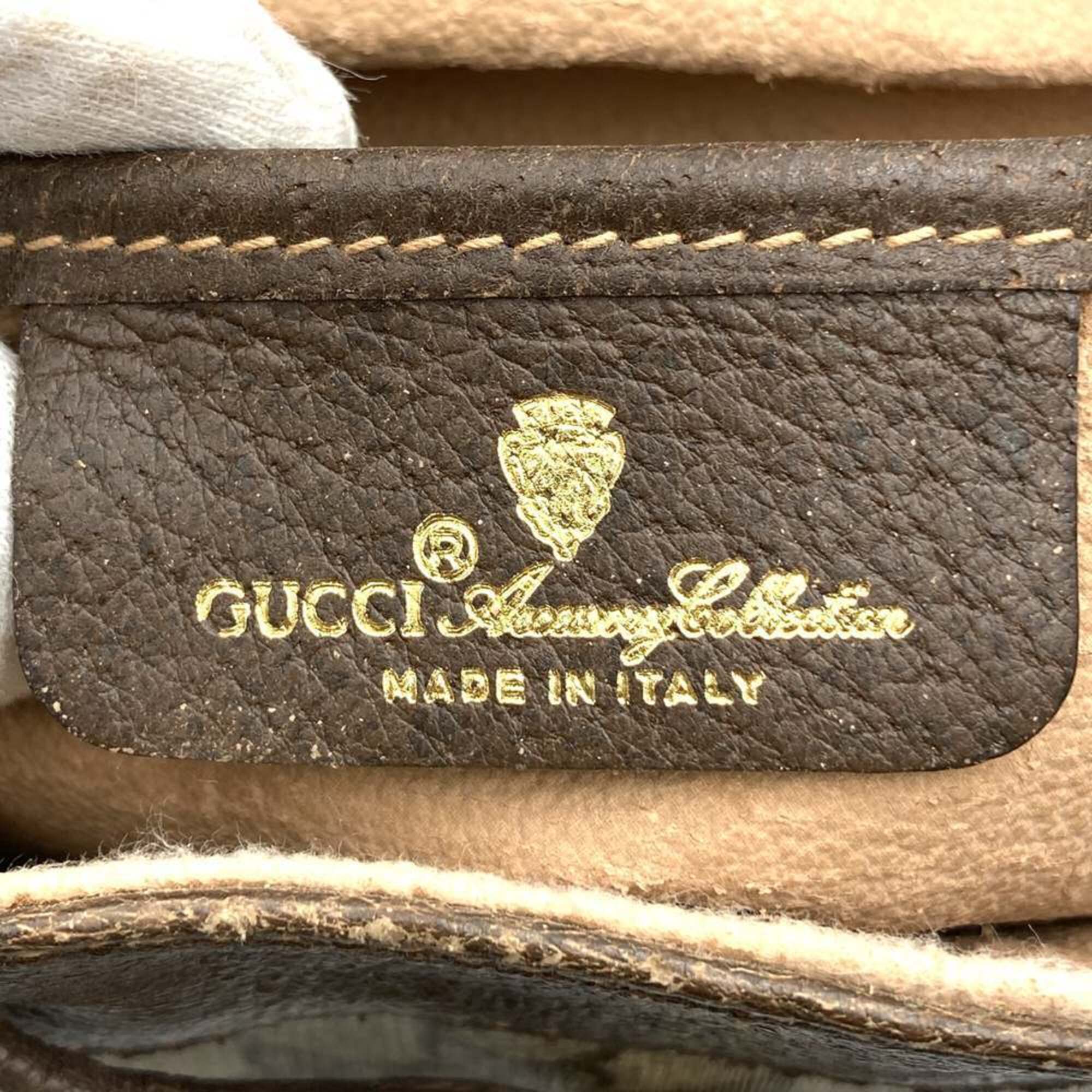 Gucci Beige Brown Gg Supreme Canvas Shoulder Bag (Pre-Owned)