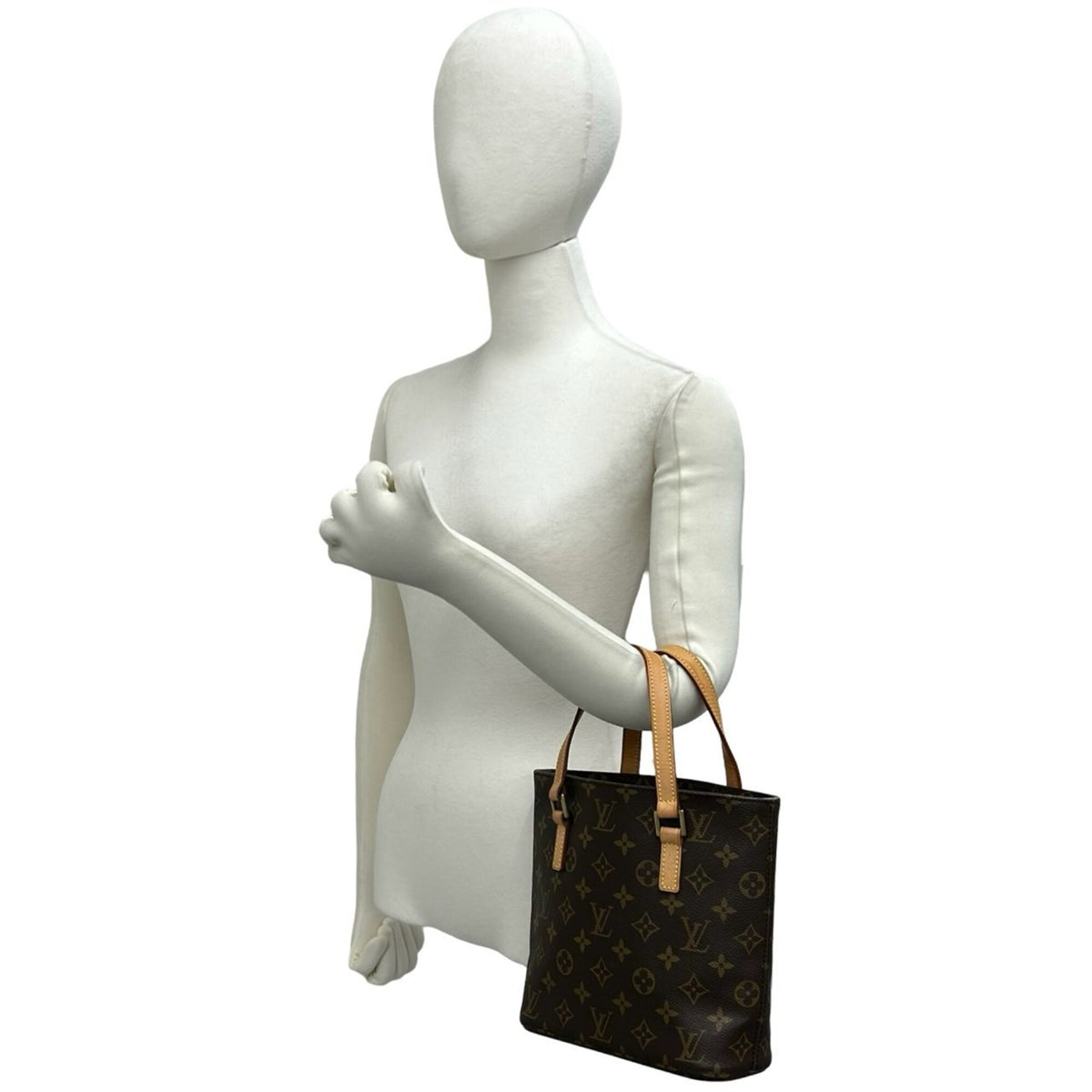 Louis Vuitton Brown Leather Pvc Handbag Tote Bag (Pre-Owned)
