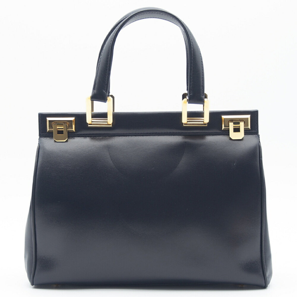 Gucci Dark Navy Leather Tote Bag (Pre-Owned)