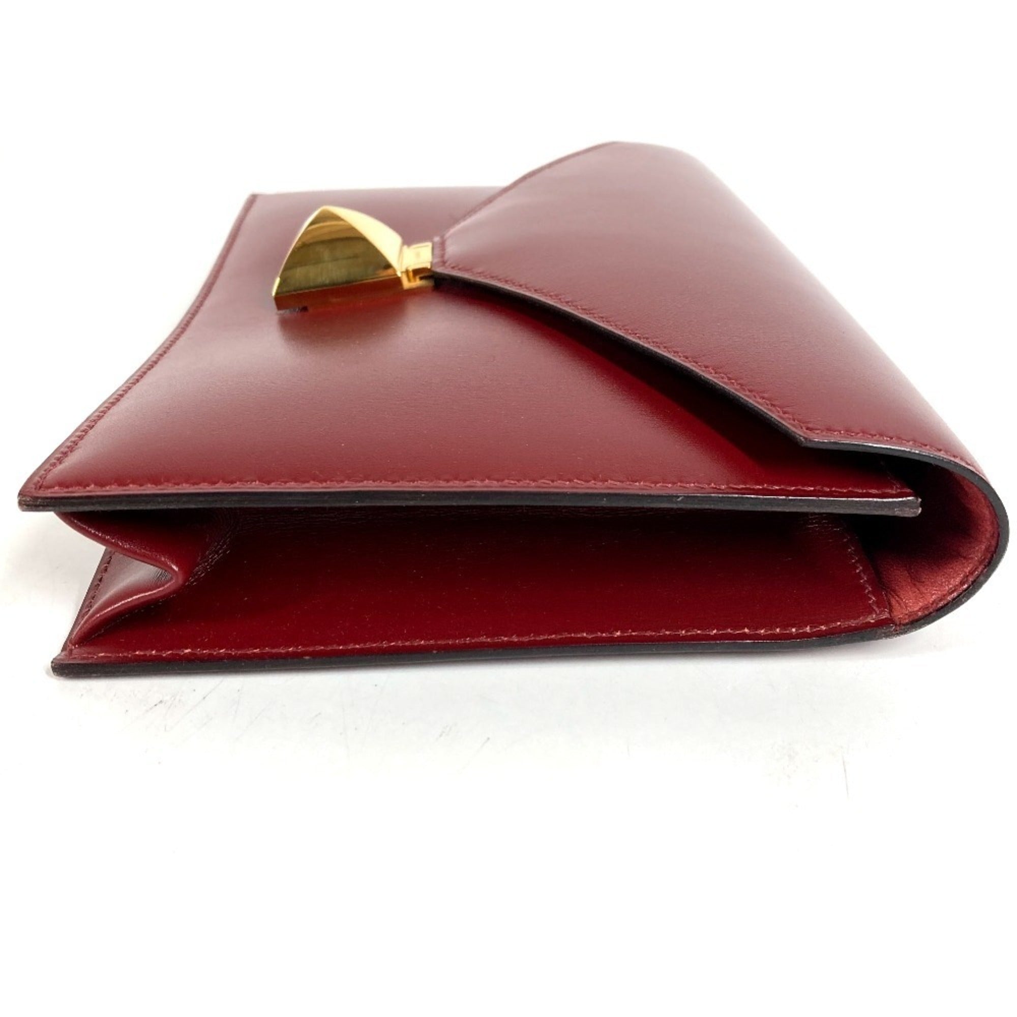 Hermes Brown Box Calf Leather Clutch Bag Handbag (Pre-Owned)