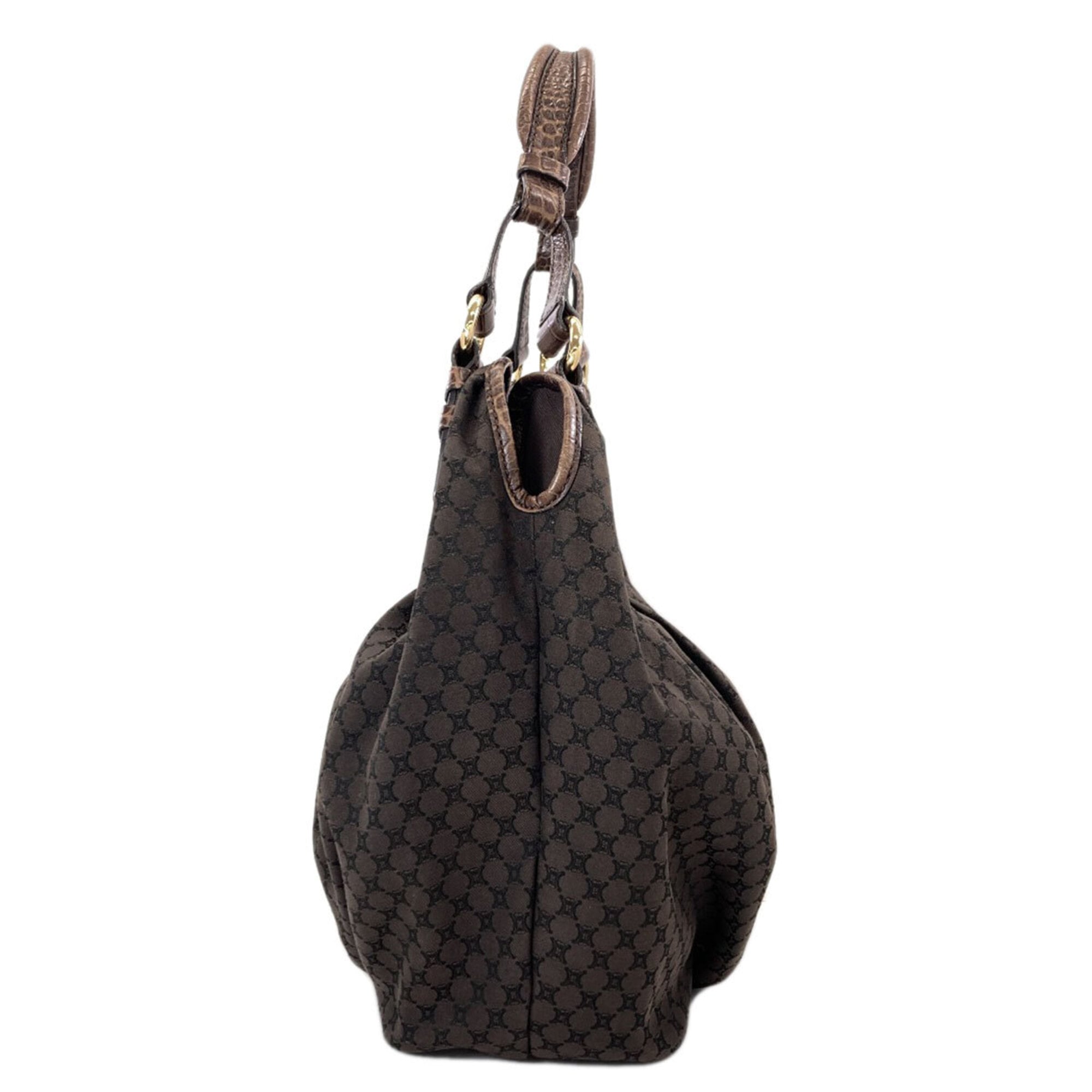 Celine Macadam Brown Canvas Shoulder Bag (Pre-Owned)
