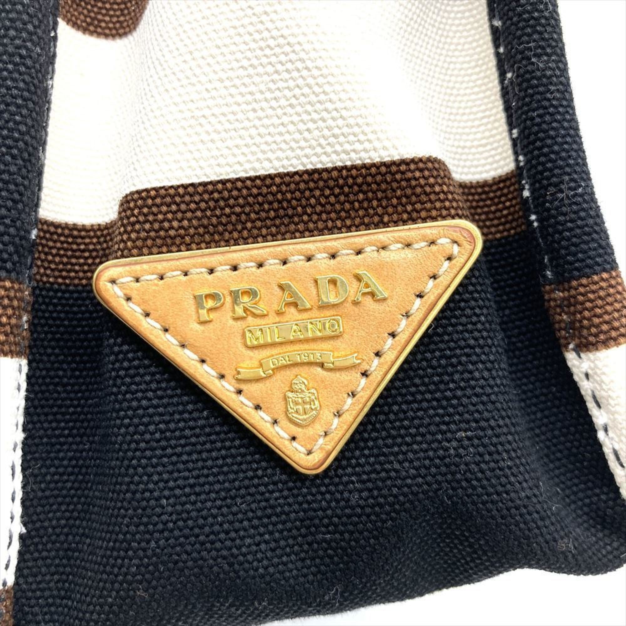 Prada Brown Multi-Color Canvas Handbag (Pre-Owned)
