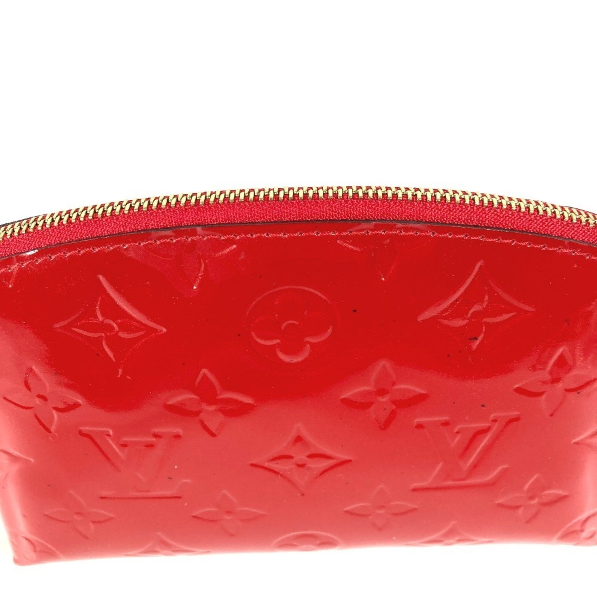 Louis Vuitton Pomme D'amour Red Color Monogram Vernis Canvas Handbag Pouch (Pre-Owned)