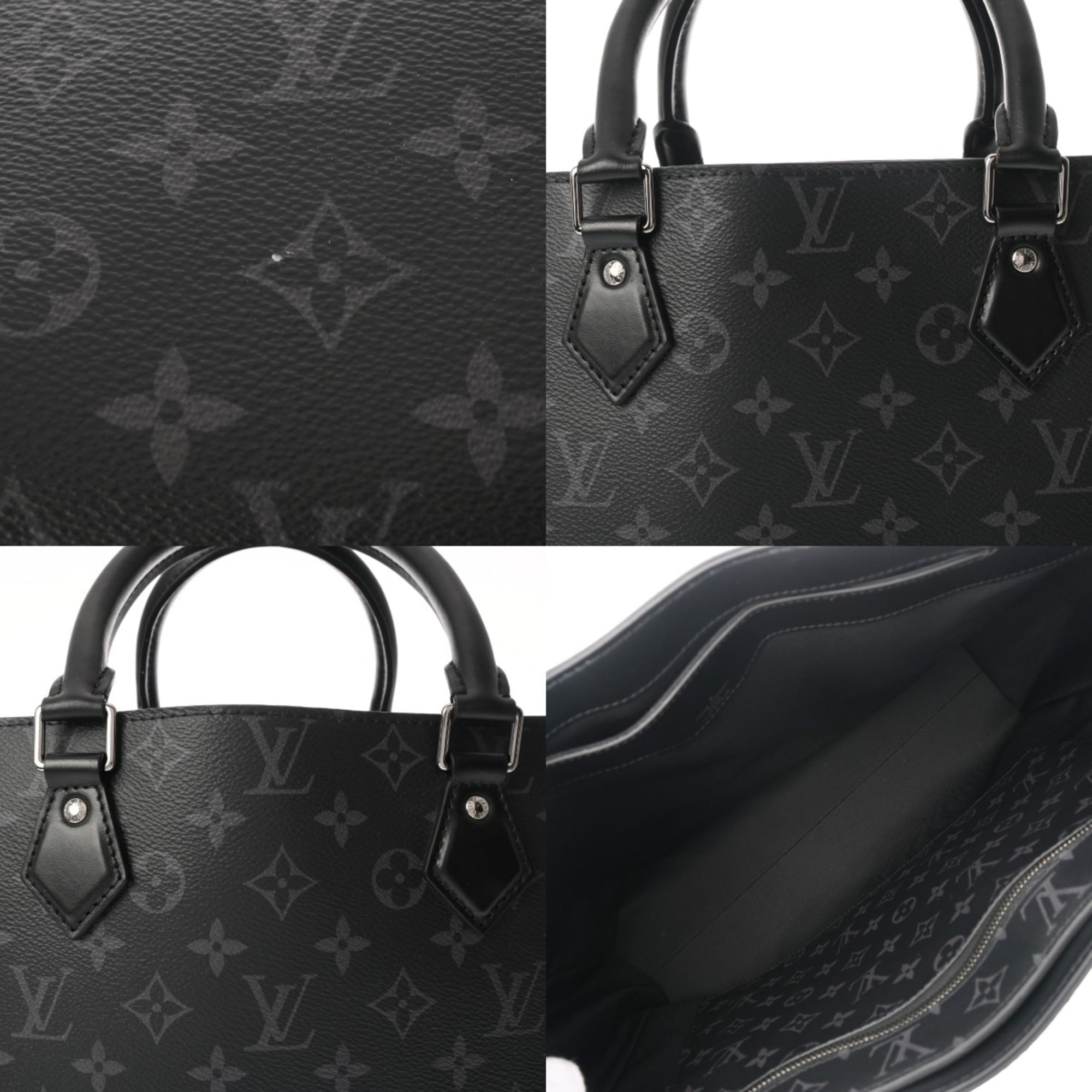 Louis Vuitton Black Gray Monogram Eclipse Monogram Eclipse Tote Bag (Pre-Owned)