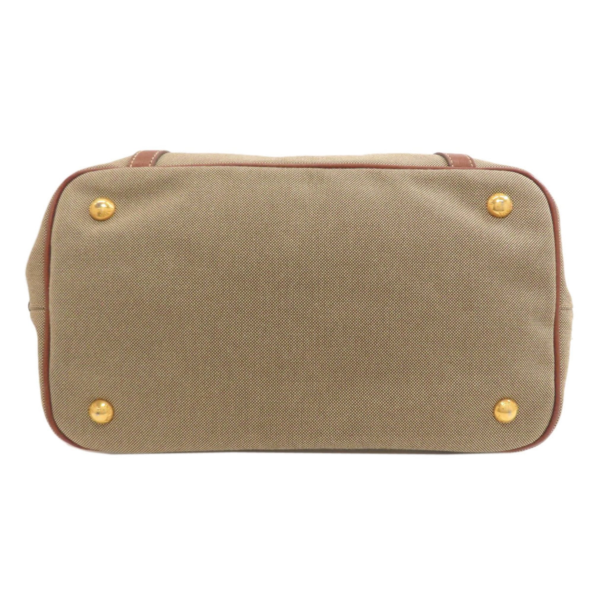 Prada Brown Canvas Handbag (Pre-Owned)