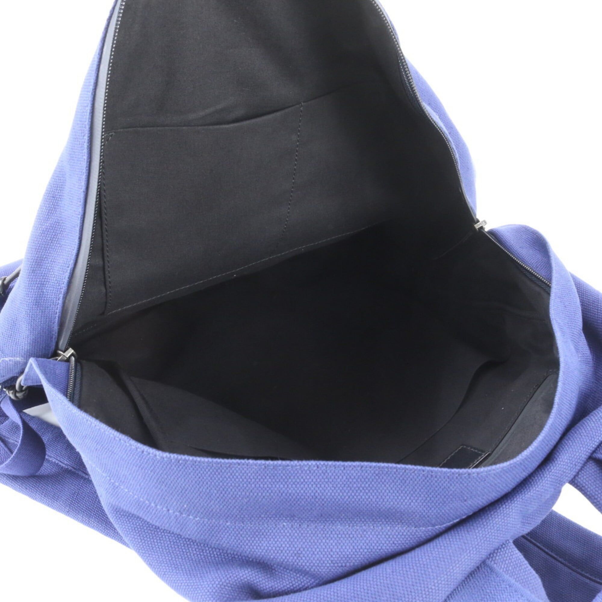 Balenciaga Blue Leather Canvas Backpack Handbag (Pre-Owned)