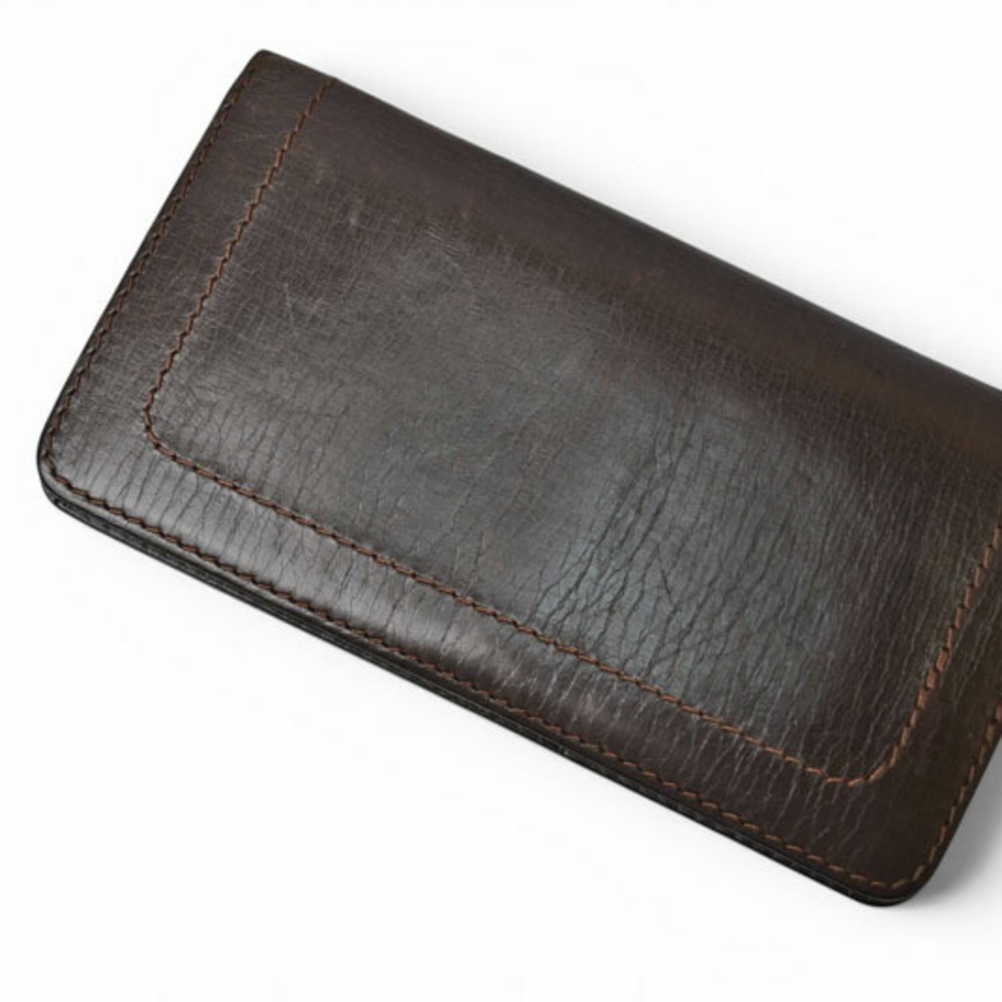 Louis Vuitton Utah Coffee Dark Brown Utah Leather Long Wallet (Bi-Fold) (Pre-Owned)