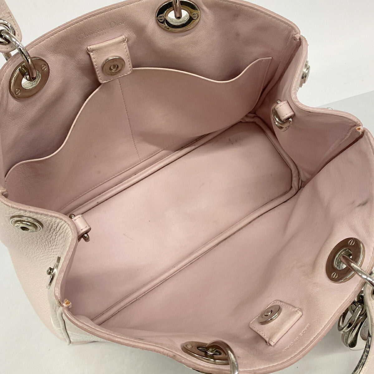 Christian Dior Gray Pink Leather Handbag (Pre-Owned)