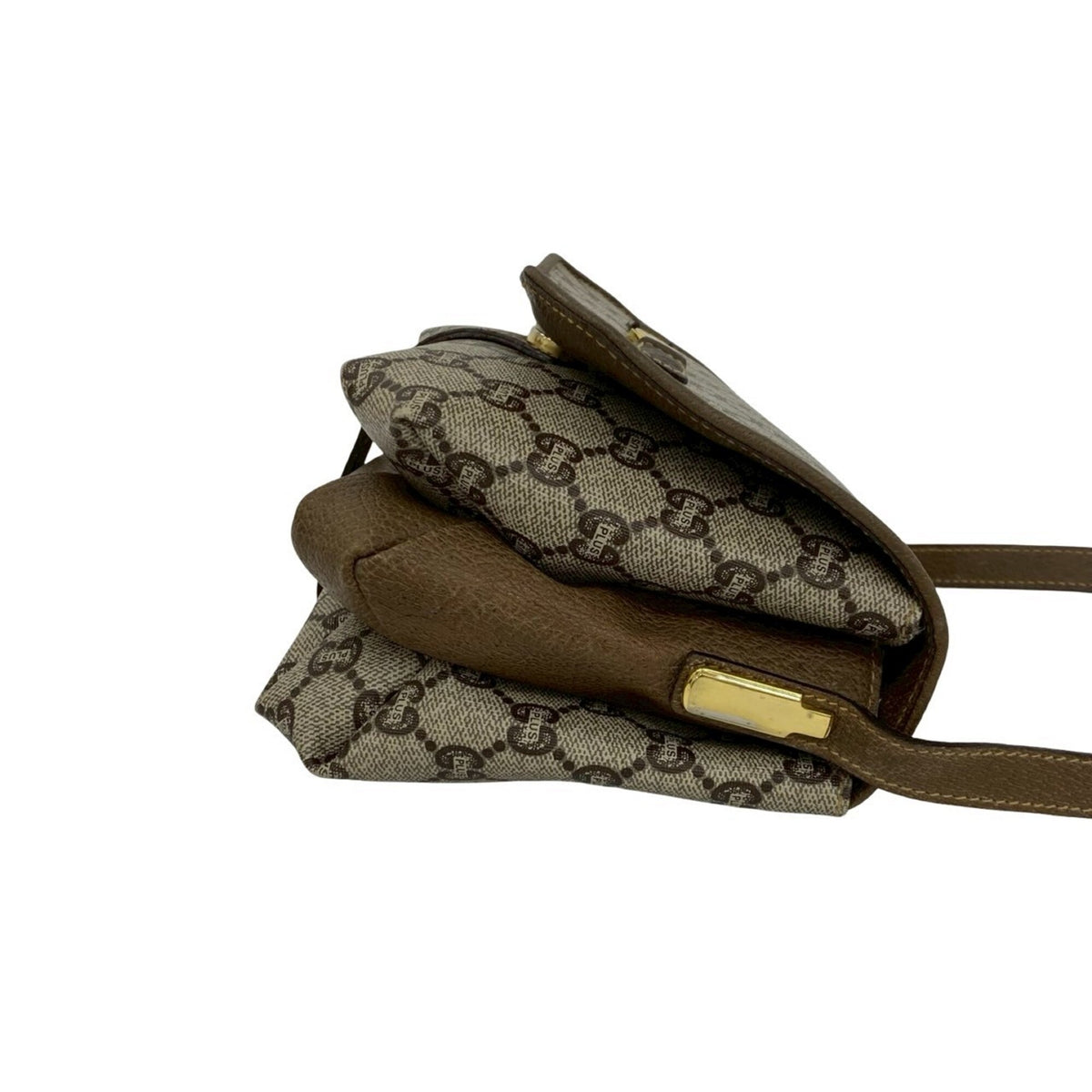 Gucci Brown Leather Pvc Pochette Shoulder Bag (Pre-Owned)