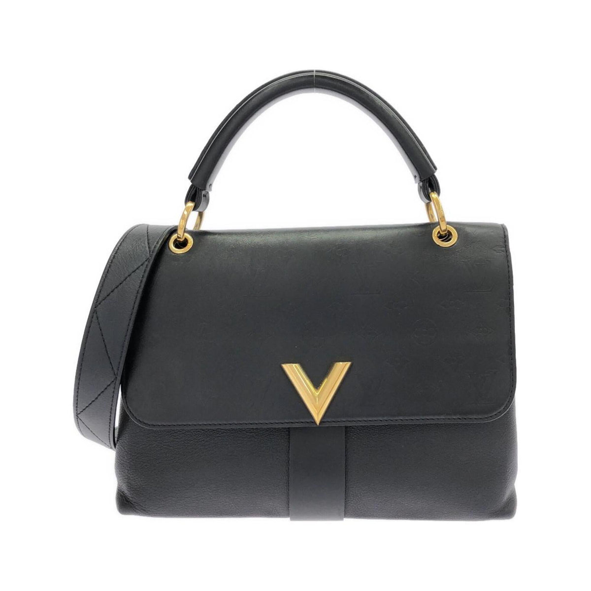 Louis Vuitton Very Black Leather Handbag (Pre-Owned)
