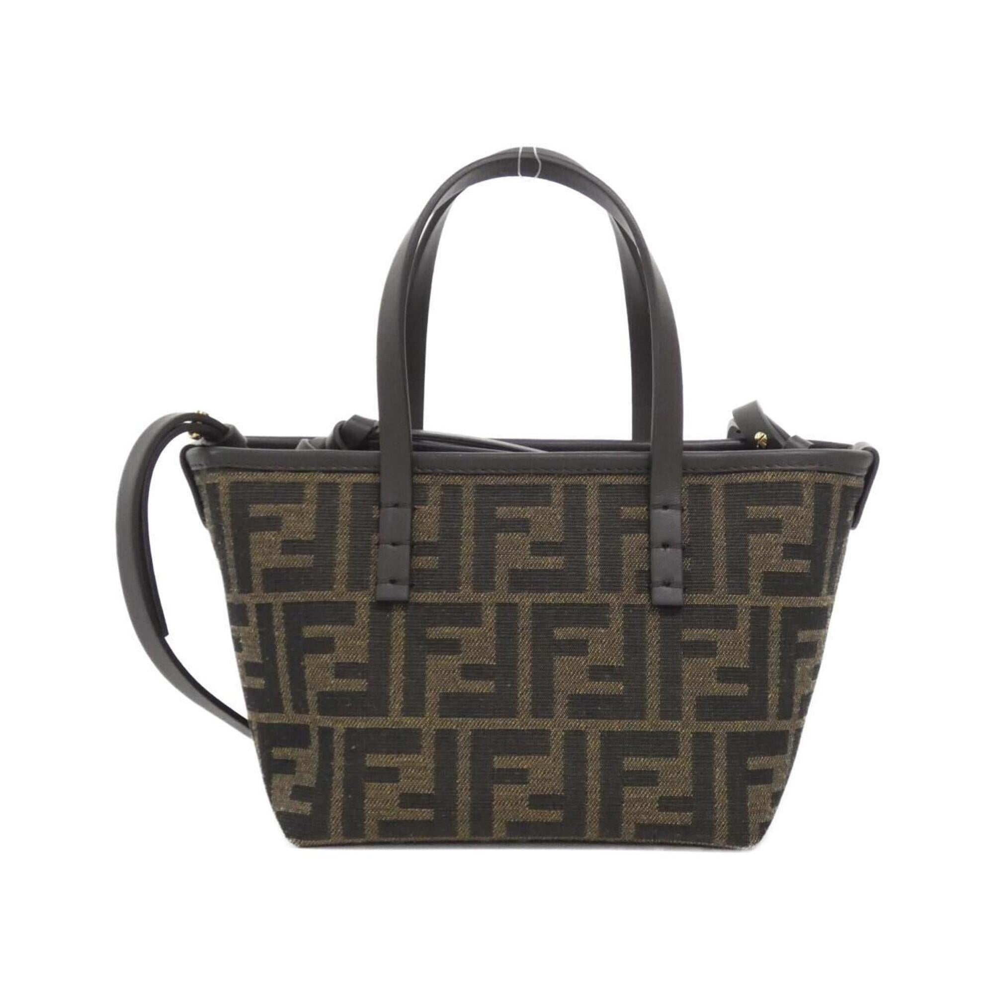 Fendi Brown Canvas Leather Shoulder Bag (Pre-Owned)