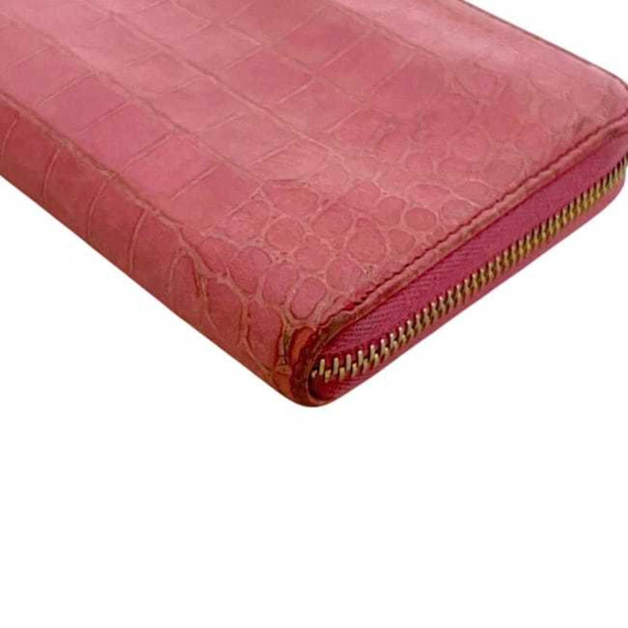 Miu Miu Pink Leather Long Wallet (Bi-Fold) (Pre-Owned)