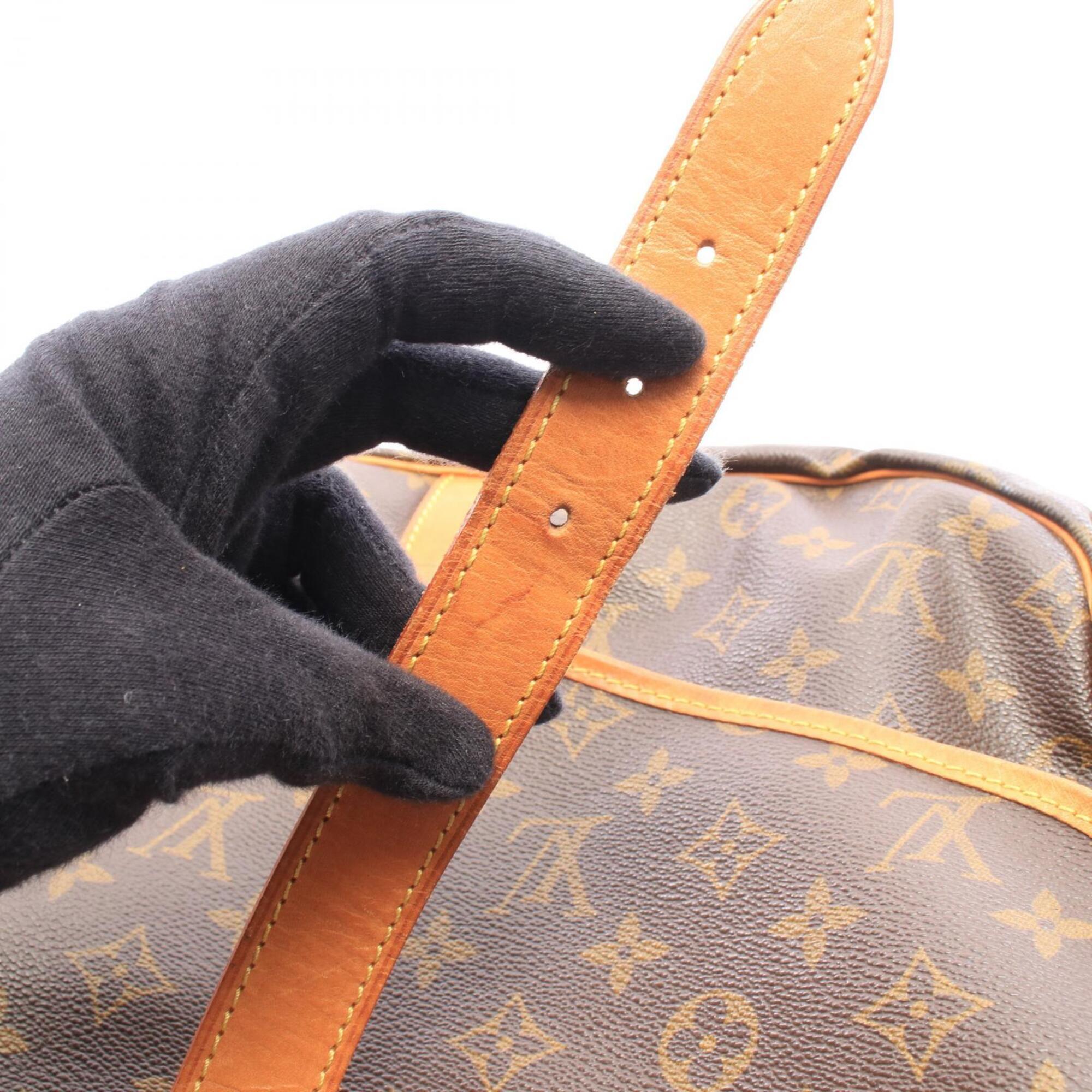 Louis Vuitton Brown Coated Canvas Leather Handbag Shoulder Bag (Pre-Owned)