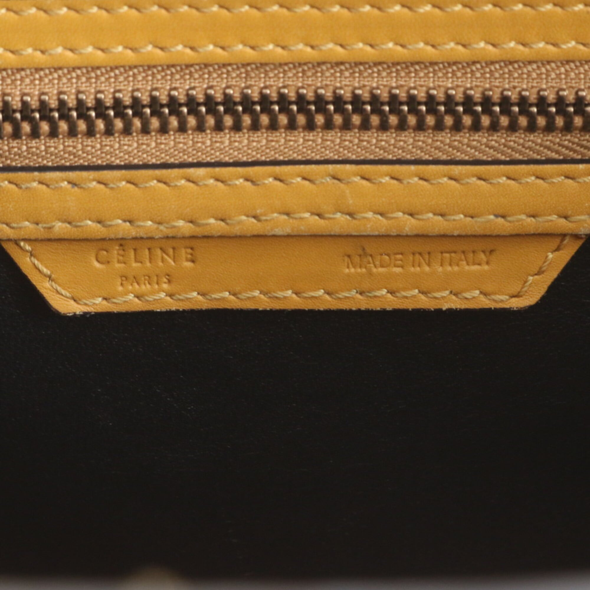 Celine Black Yellow Leather Handbag Tote Bag (Pre-Owned)