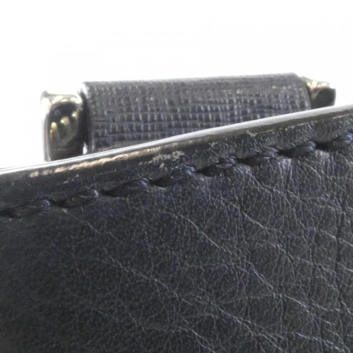Fendi Black Gray Leather Shoulder Bag (Pre-Owned)