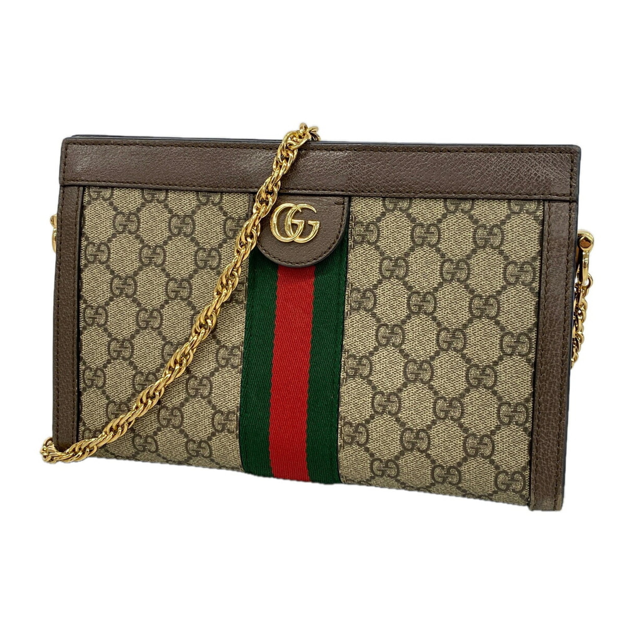 Gucci Beige Brown Pvc Shoulder Bag (Pre-Owned)