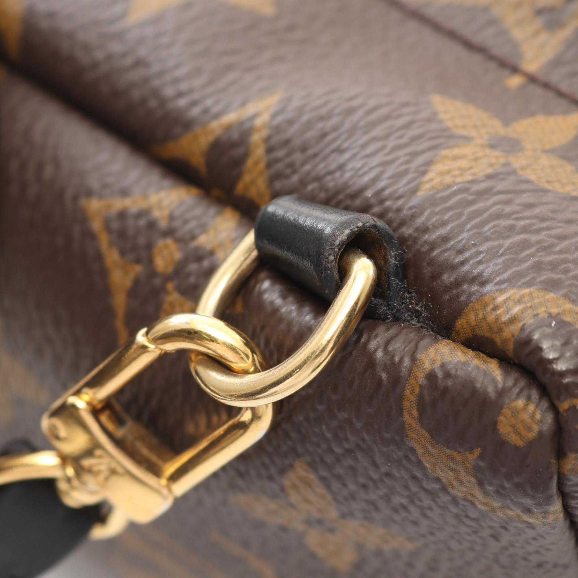 Louis Vuitton Black Brown Coated Canvas Leather Backpack (Pre-Owned)