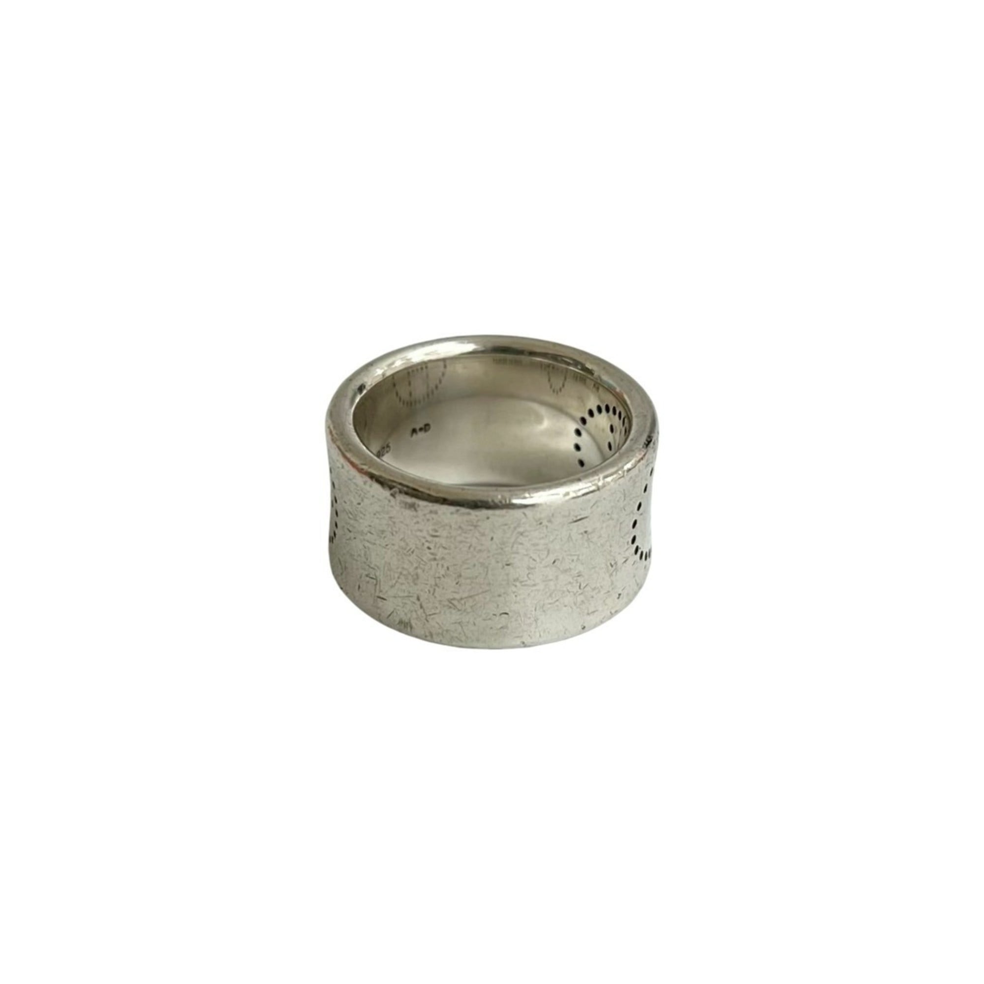 Hermes Silver Silver 925 Band Ring (Pre-Owned)