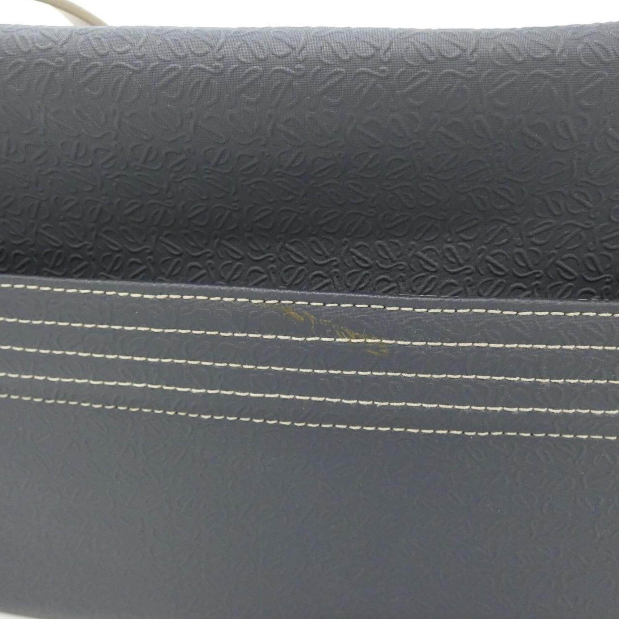 Loewe Gray Navy Pvc Vinyl Pouch Shoulder Bag (Pre-Owned)