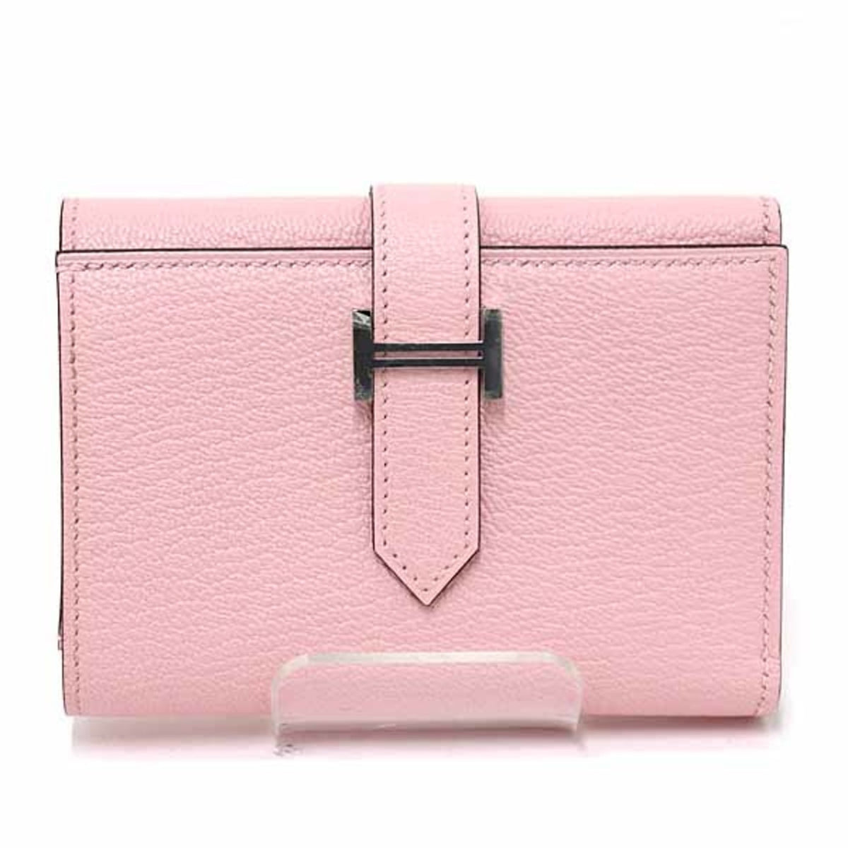 Hermes Pink Chevre Leather Wallet (Tri-Fold) (Pre-Owned)