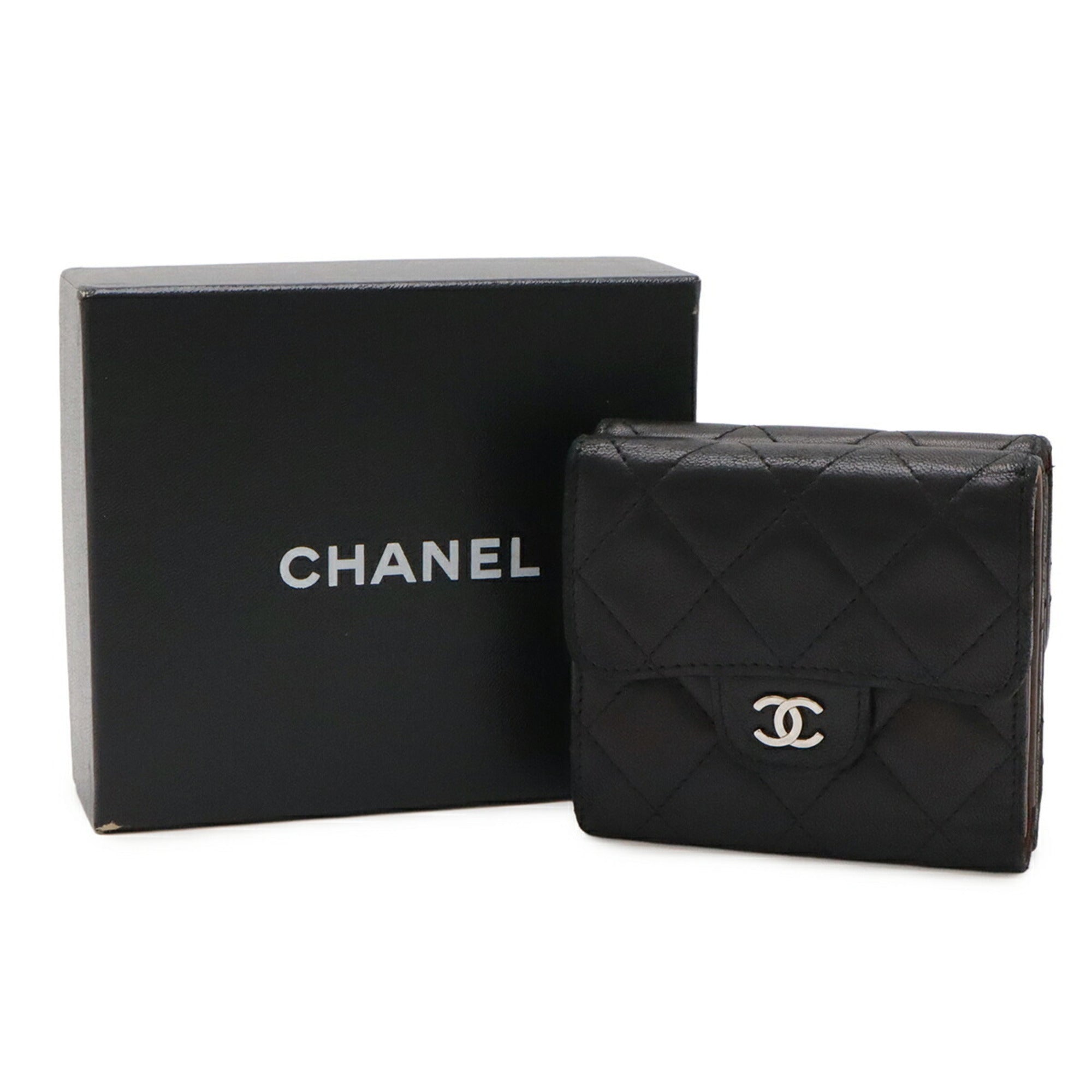 Chanel Black Leather Coin Purse/Coin Case (Pre-Owned)