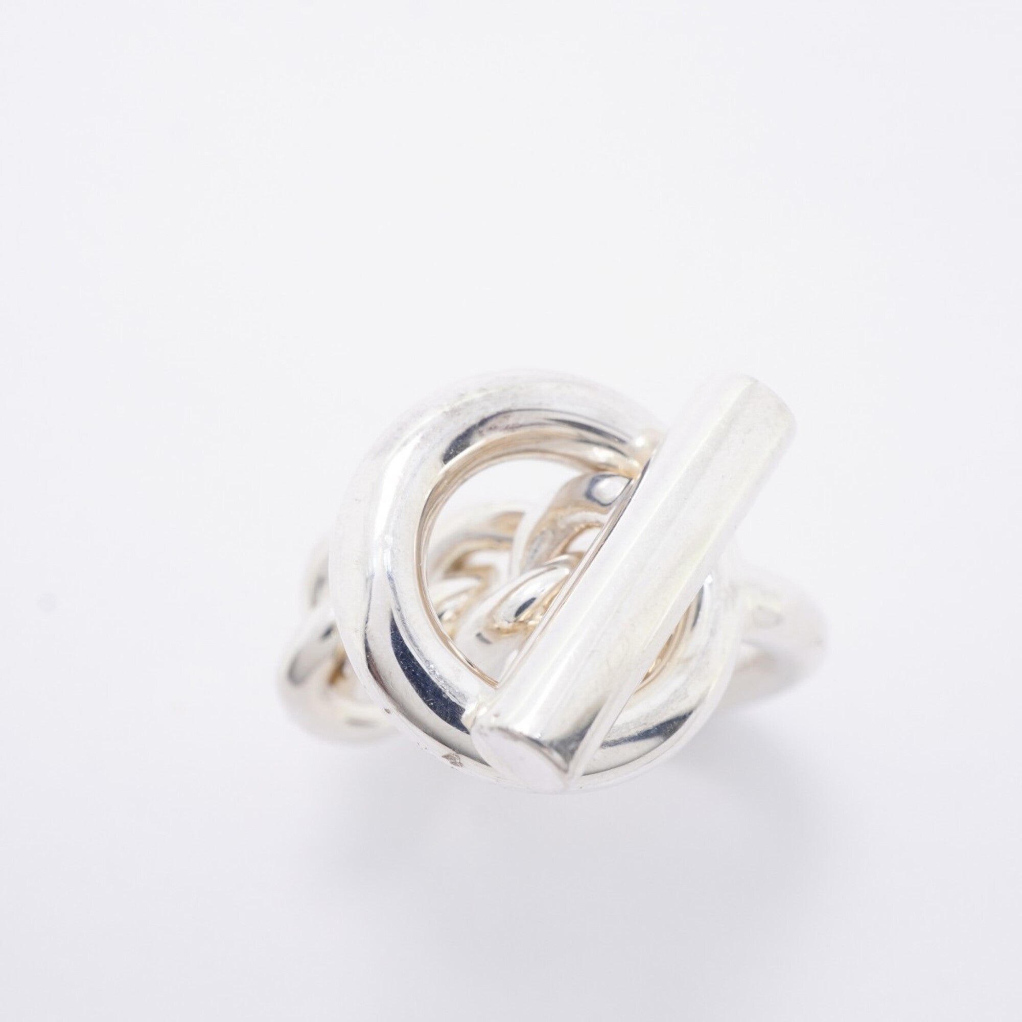 Hermes Silver 925 Band Ring (Pre-Owned)