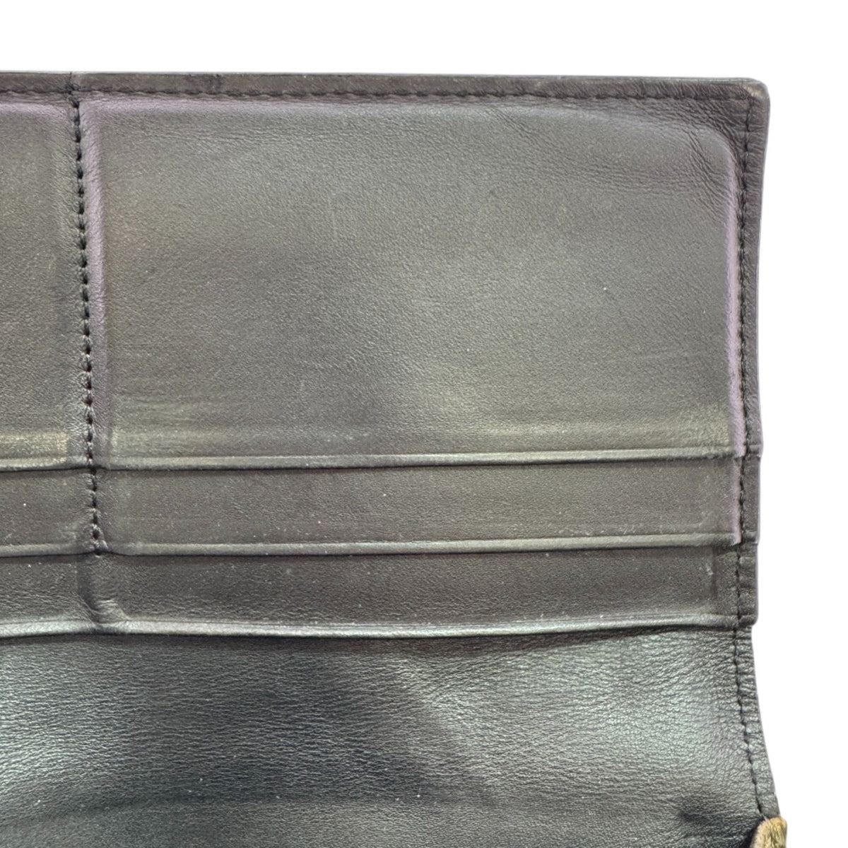 Loewe Black Green Khaki Leather Long Wallet (Bi-Fold) (Pre-Owned)