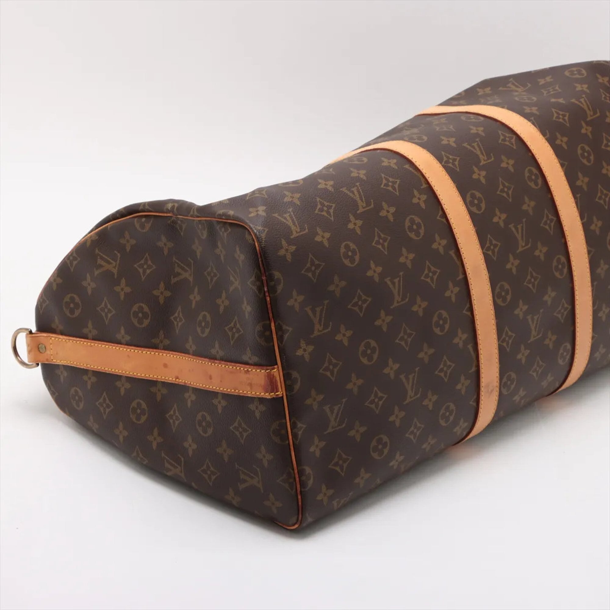 Louis Vuitton Brown Leather Coated Canvas Boston Bag Tote Bag (Pre-Owned)